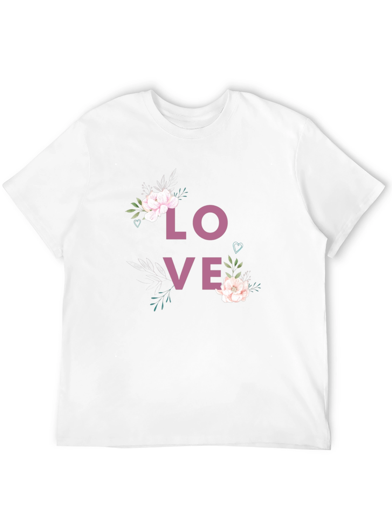 Black Floral LOVE Graphic Print Crew Neck T-Shirt view 12