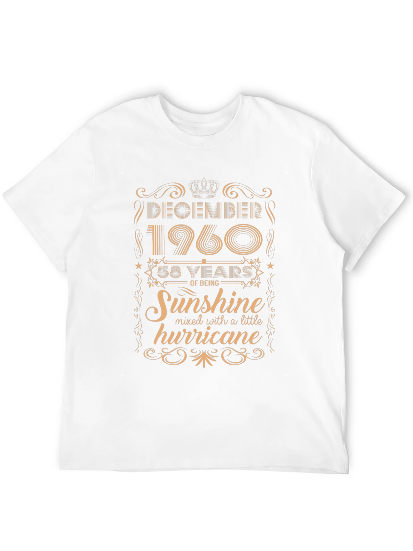 Black December 1960 Birthday T-Shirt - 58 Years of Sunshine & Hurricane view 12