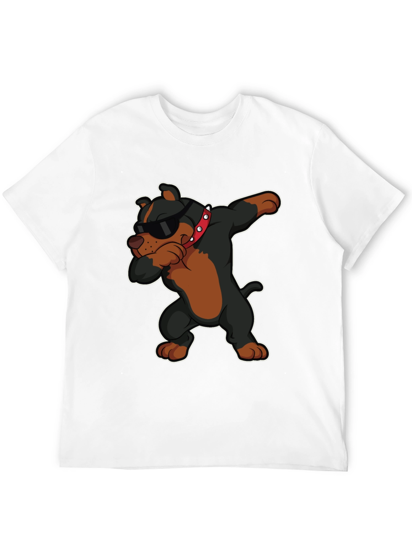 Black Dabbing Dog Graphic Tee - Cool Pup Design T-Shirt view 12