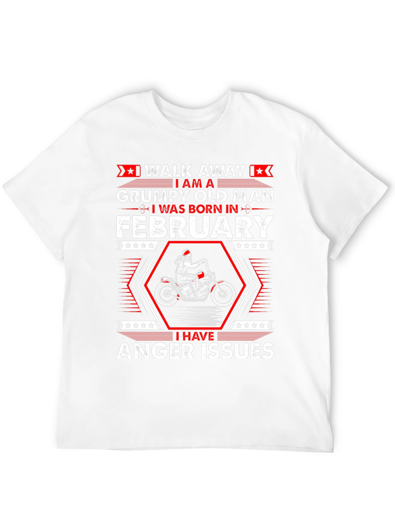 Black Grumpy Old Man Born in February T-Shirt view 12