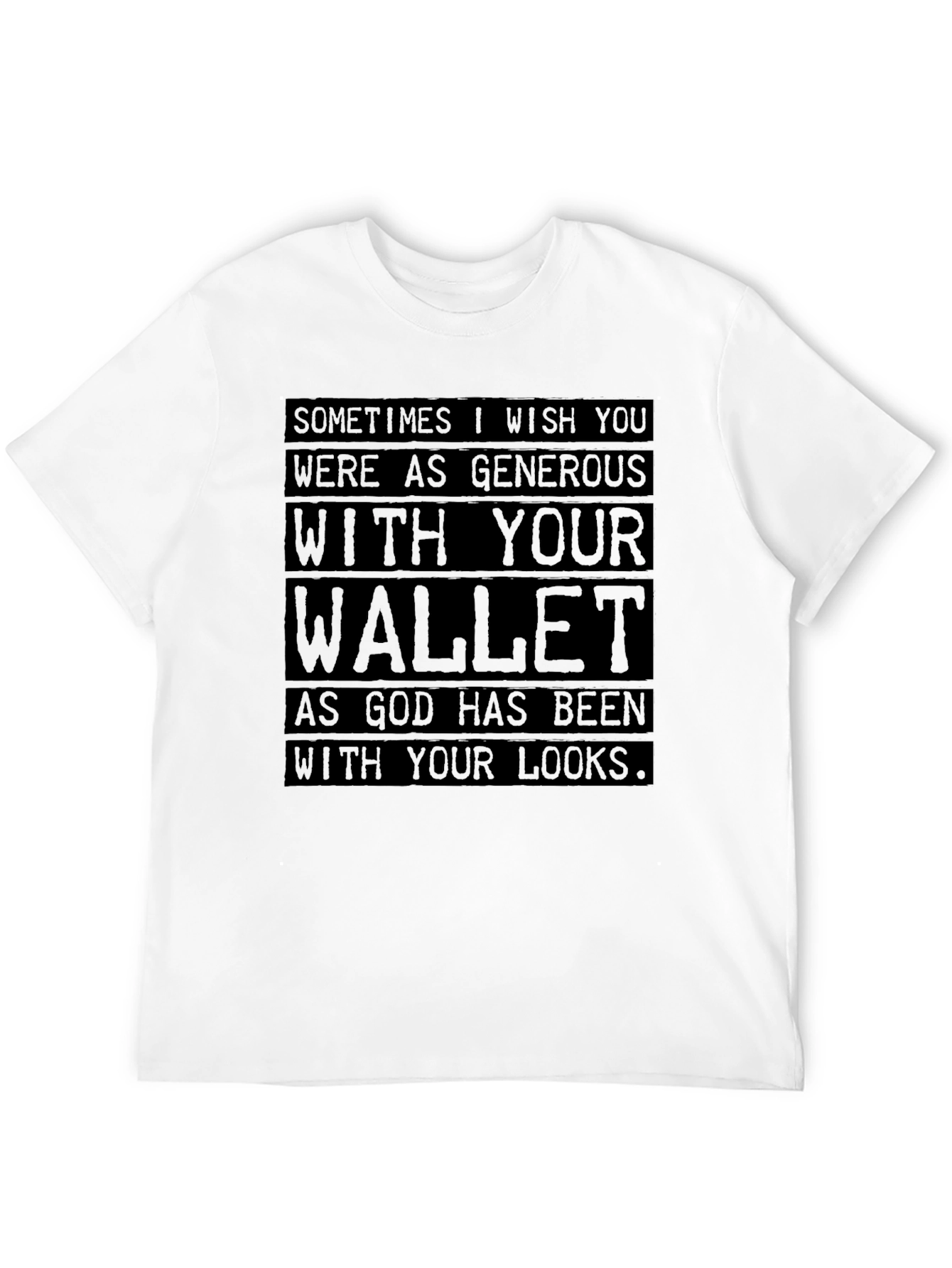 Black Humorous "Wallet Generosity" Graphic Tee view 12