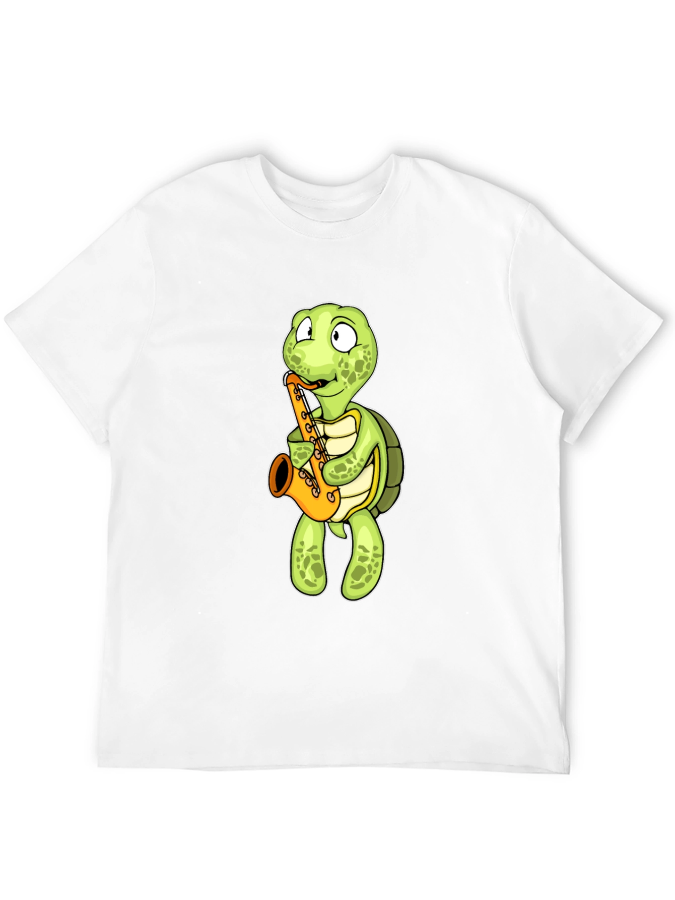 Black Turtle Saxophone T-Shirt - Black Cotton Tee view 12