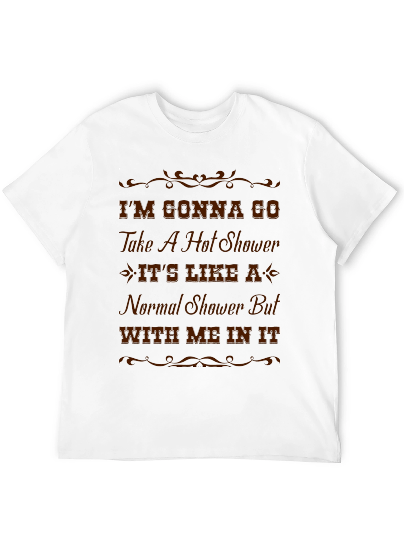 Black Humorous Hot Shower T-Shirt - Novelty Graphic Tee view 12