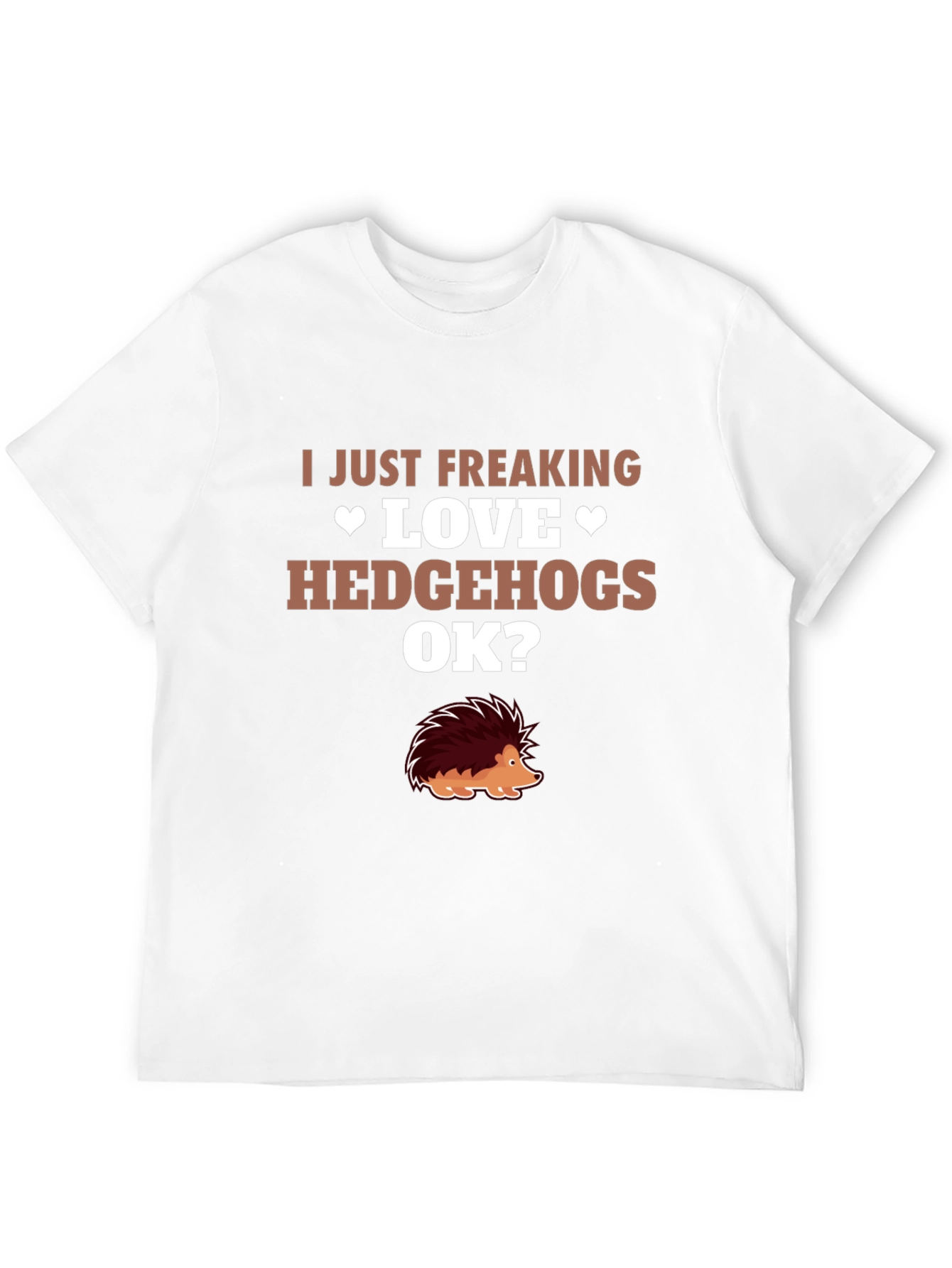 Black I Love Hedgehogs Graphic Tee - Novelty T-Shirt view 12