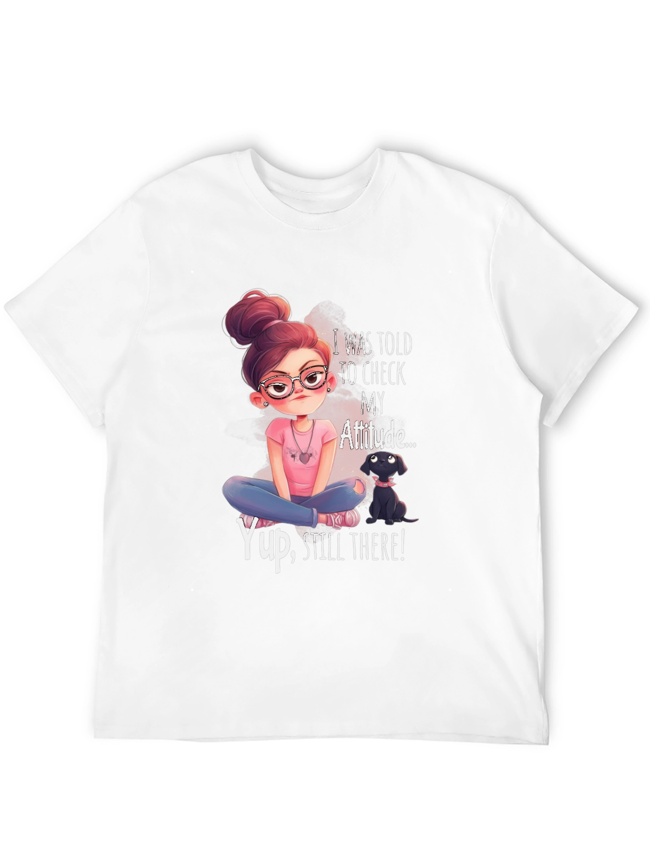 Black Attitude T-Shirt - Sassy Graphic Tee for Women view 12