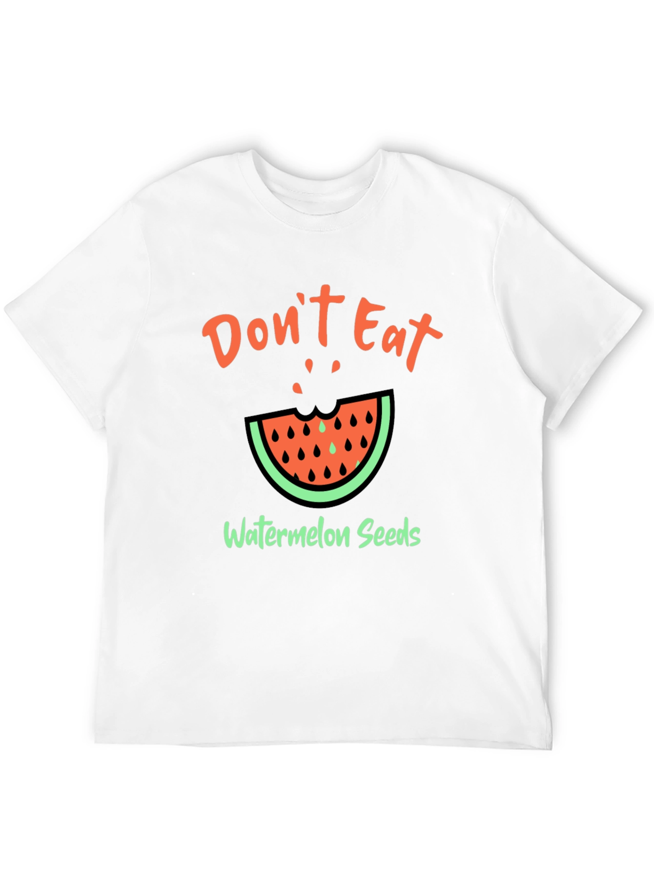 Black Funny Watermelon Seeds Graphic T-Shirt view 12