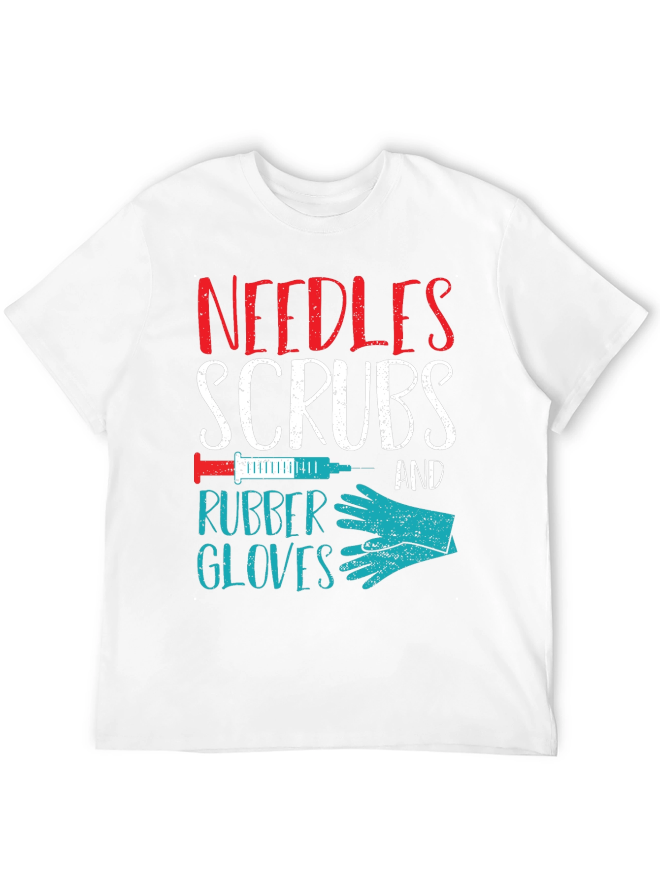 Black Needles Scrubs & Rubber Gloves Nurse T-Shirt view 12