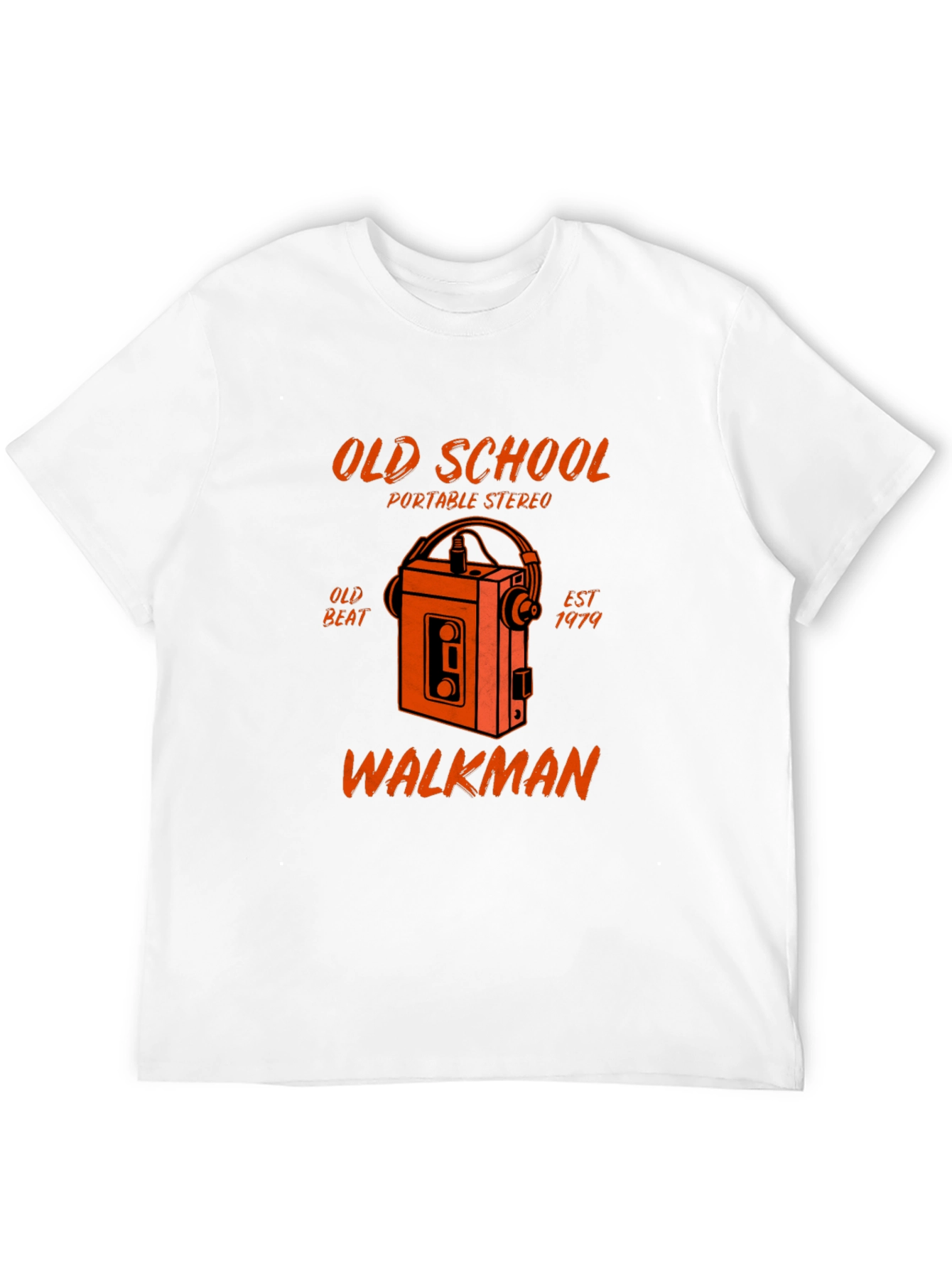 Black Old School Walkman T-Shirt - Retro Portable Stereo view 12