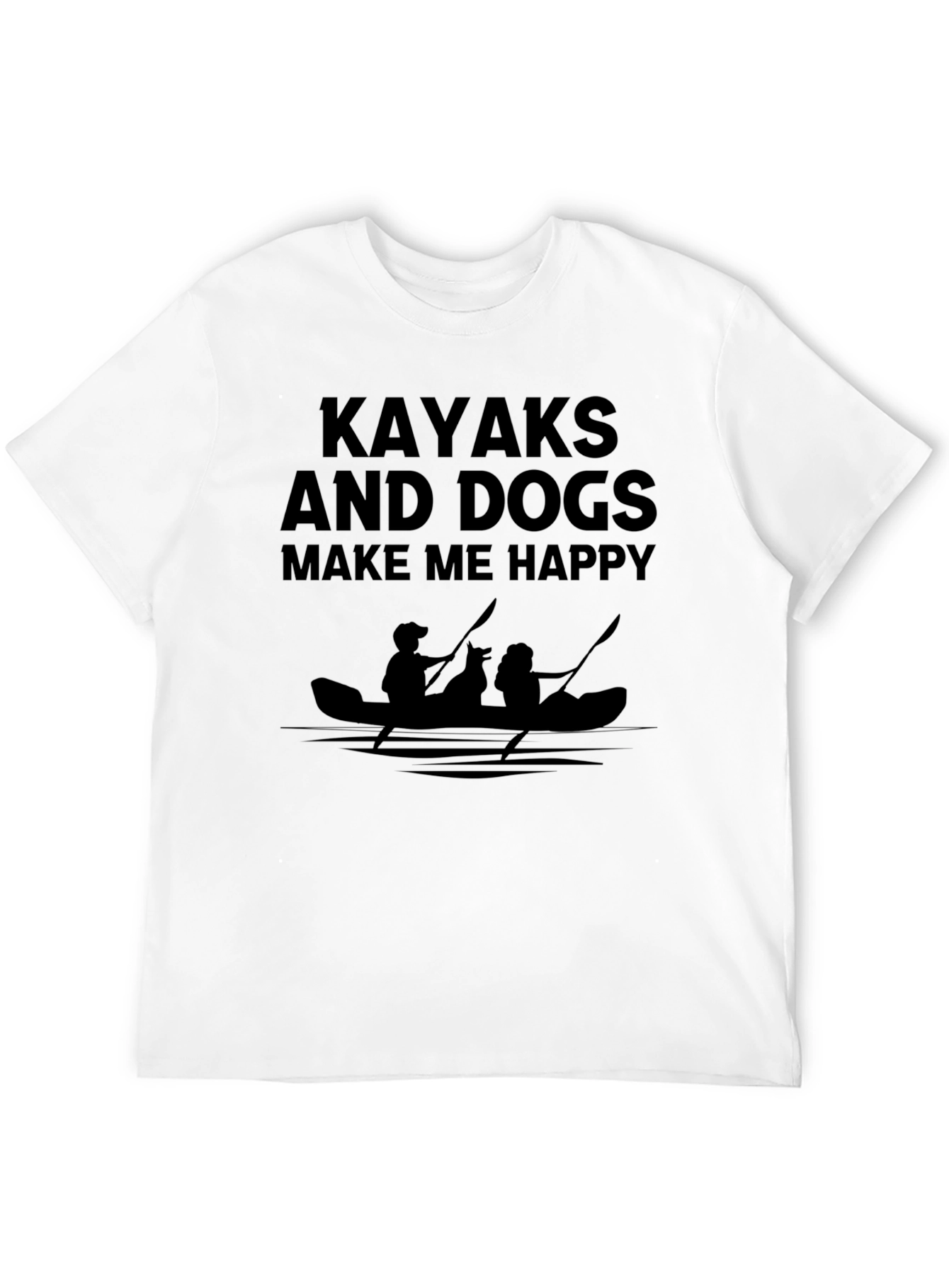 Kayaks and Dogs Graphic T-Shirt - Black - 12