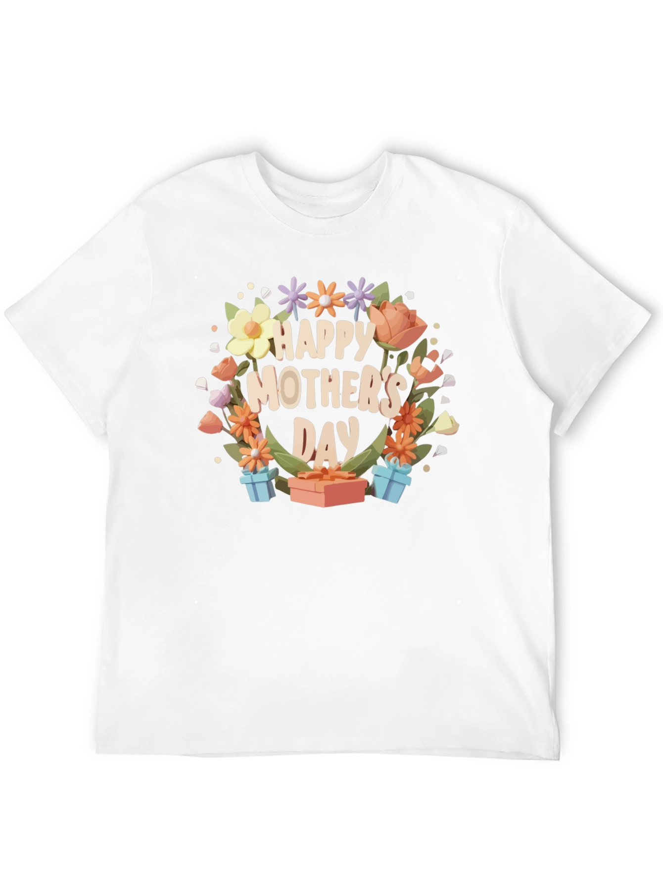 Black Happy Mother's Day Floral T-Shirt view 12