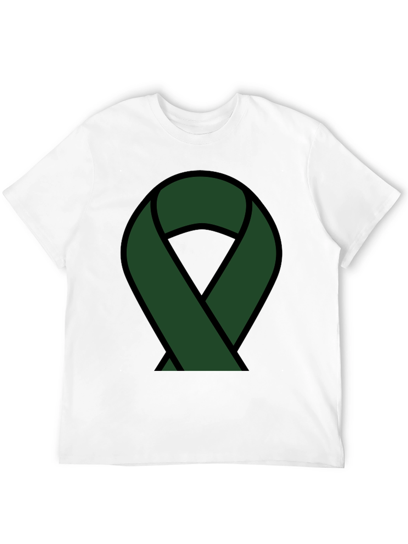 Black Green Ribbon Awareness T-Shirt view 12