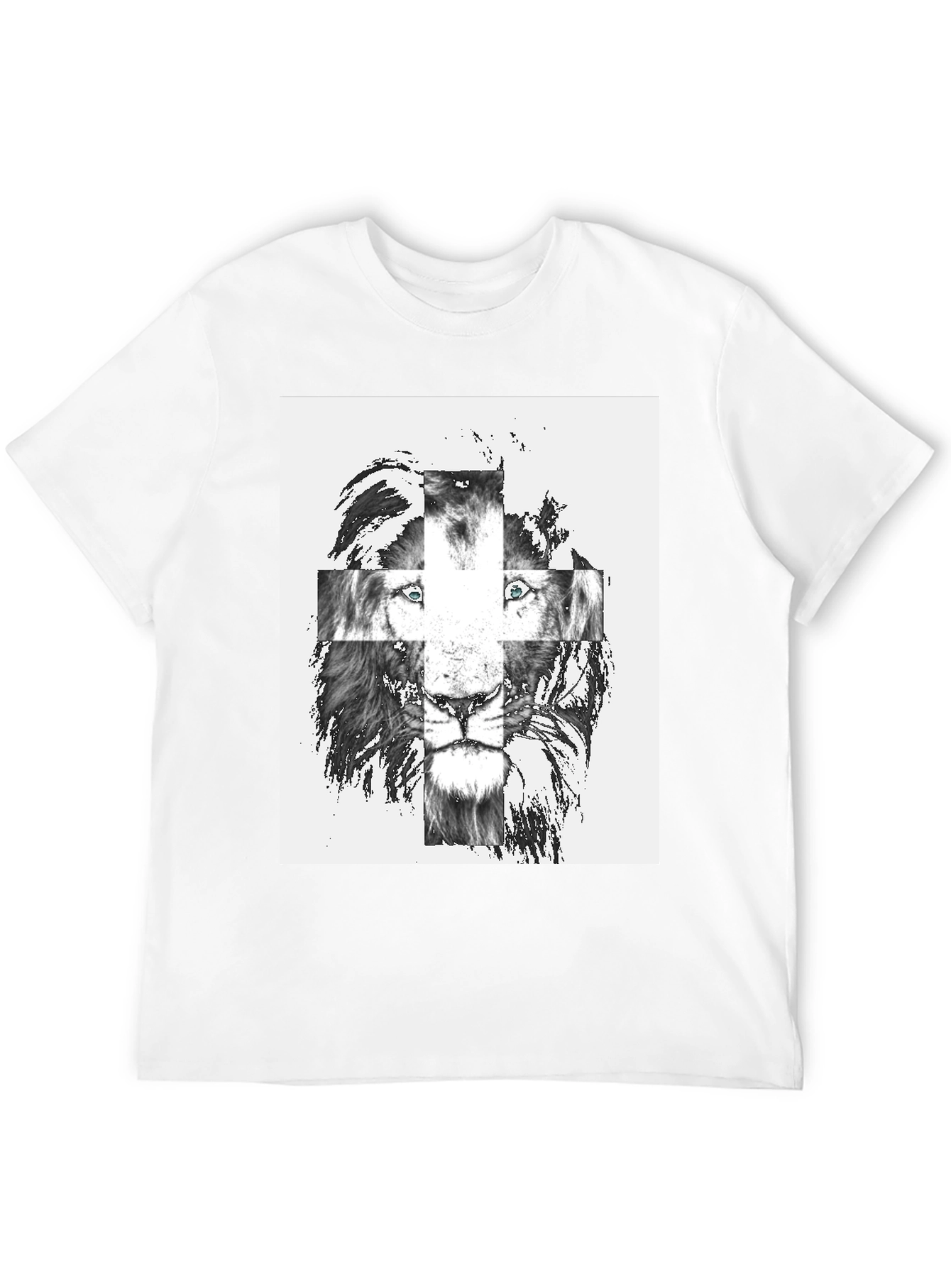 Black Lion Cross Graphic Tee - Men's Black T-Shirt view 12