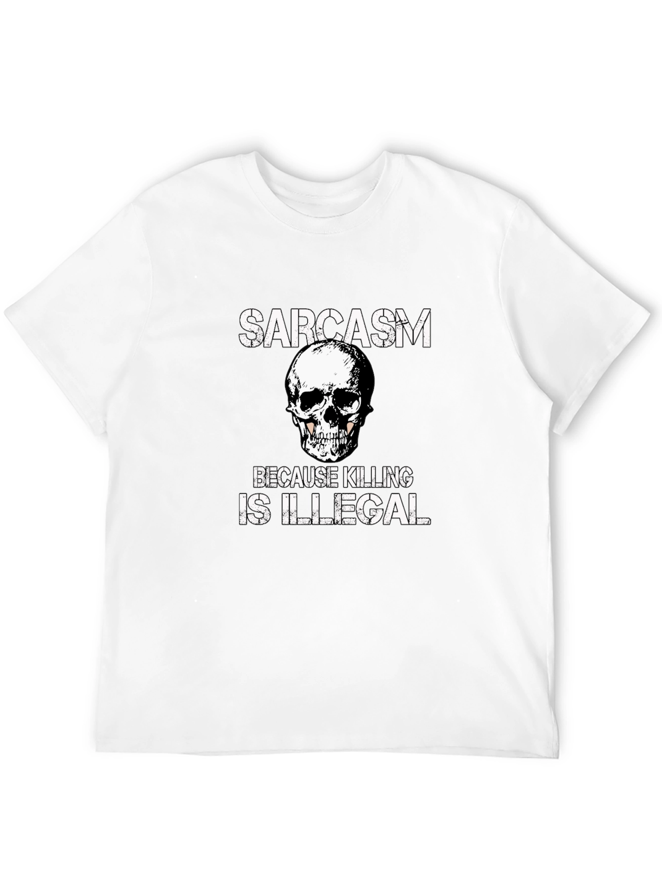 Black Sarcasm Skull Graphic T-Shirt - Funny Novelty Tee view 12