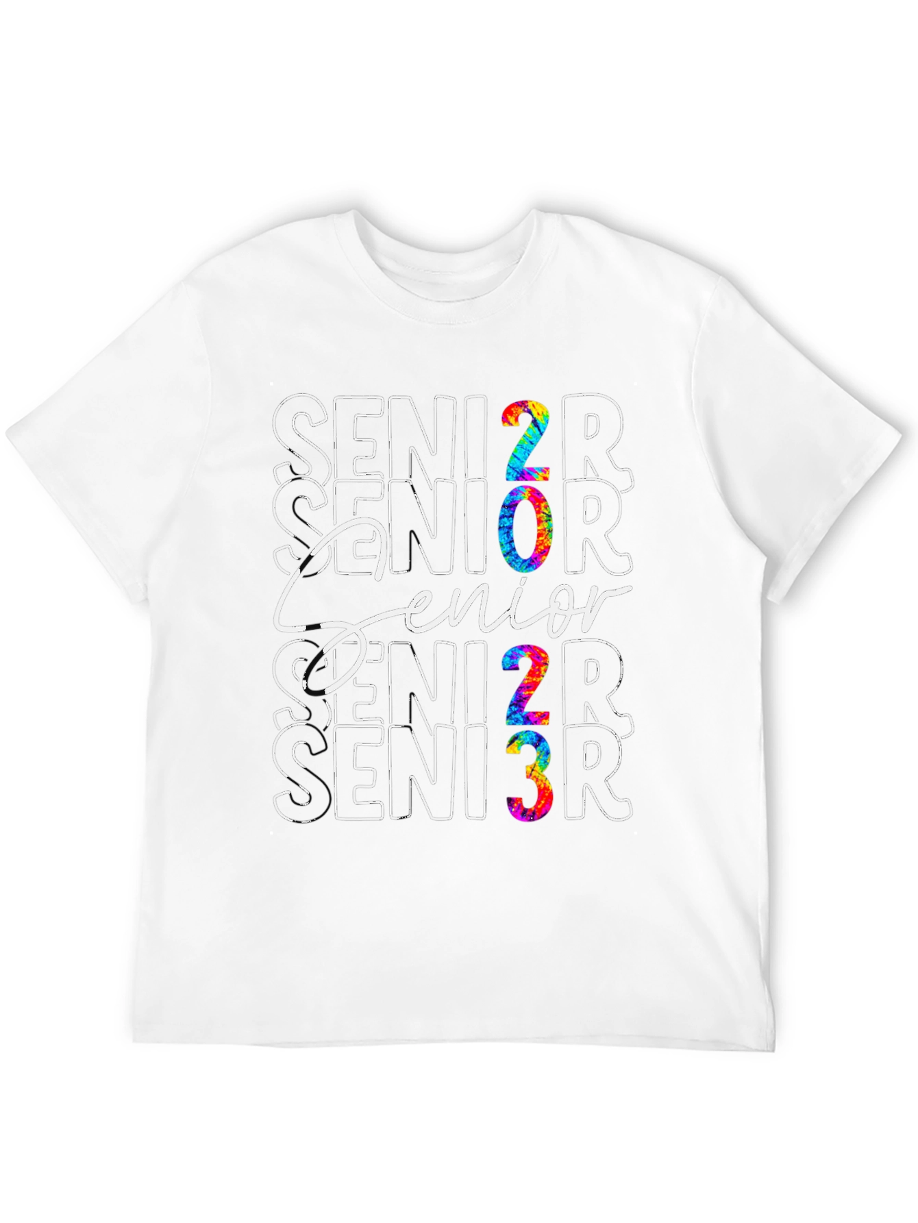 Black Senior 2023 Tie-Dye Graphic T-Shirt view 12