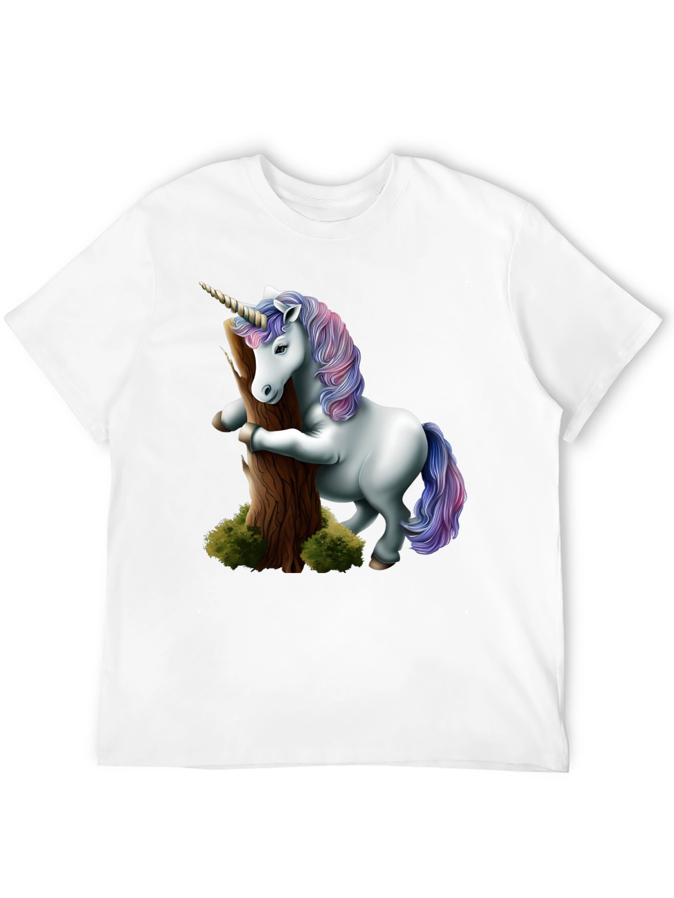 Unicorn Hugging Tree Black T-Shirt - 12