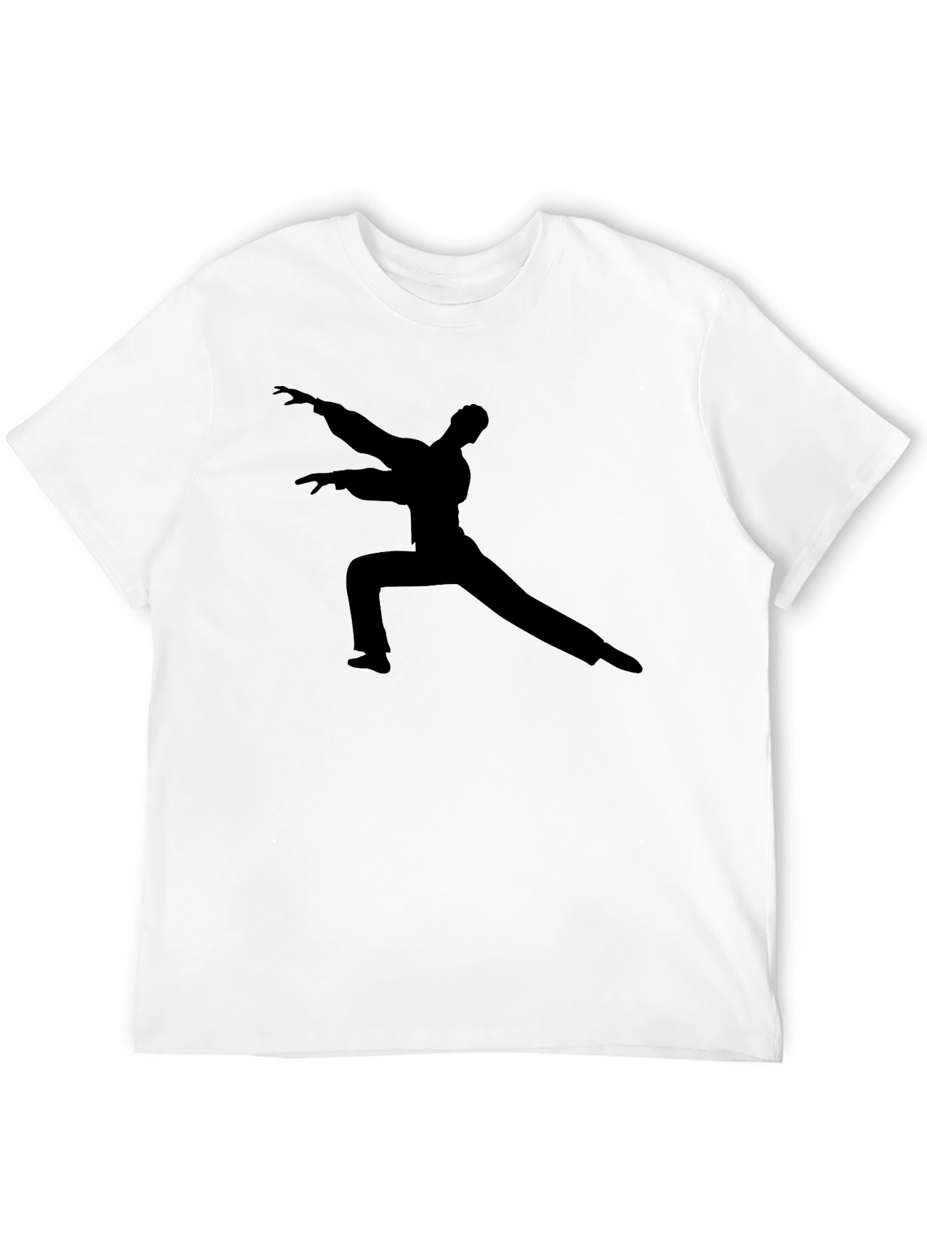 Black Black T-Shirt with Martial Arts Silhouette view 12