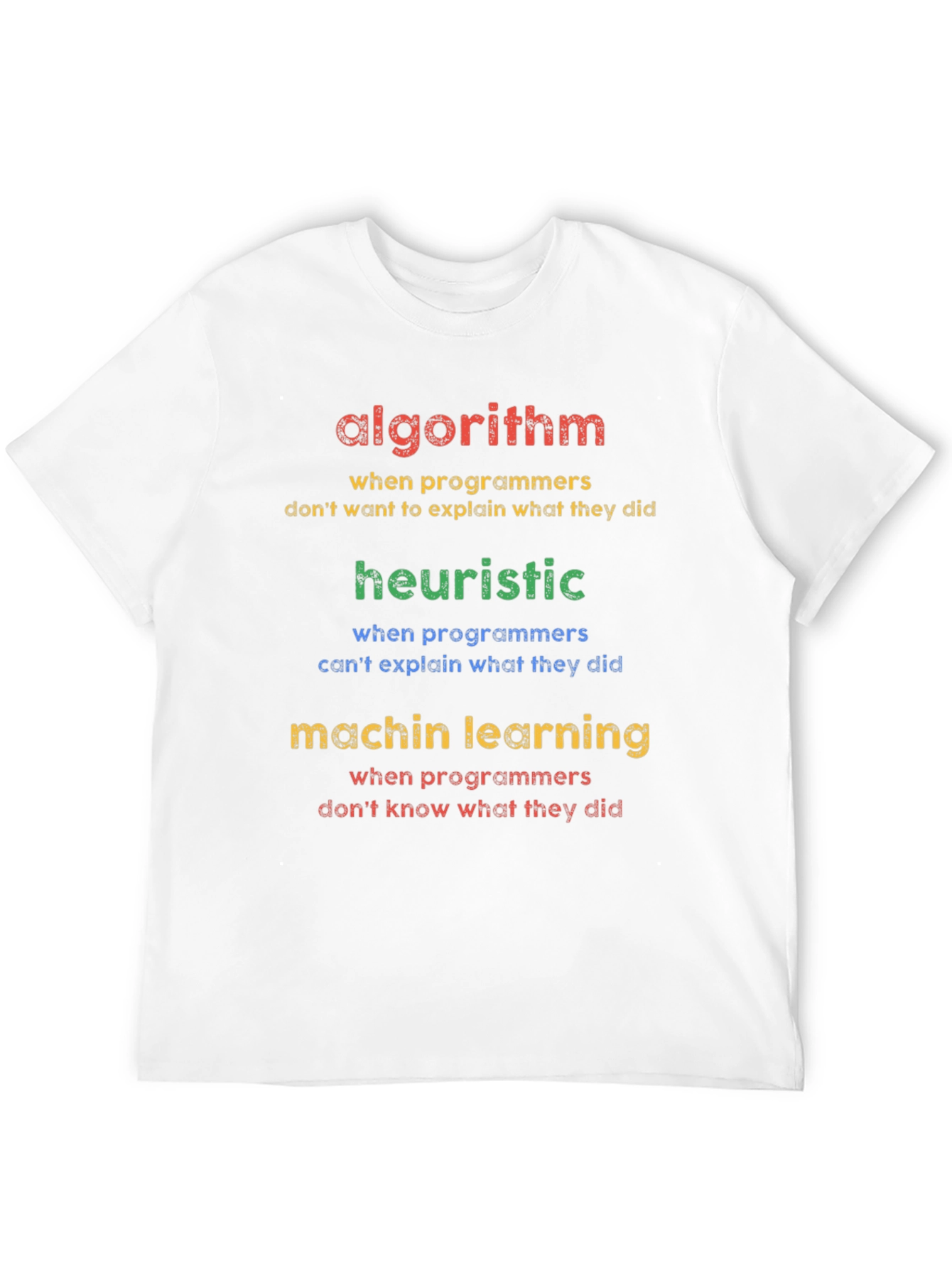 Black Algorithm Heuristic Machine Learning Programmer T-Shirt view 12