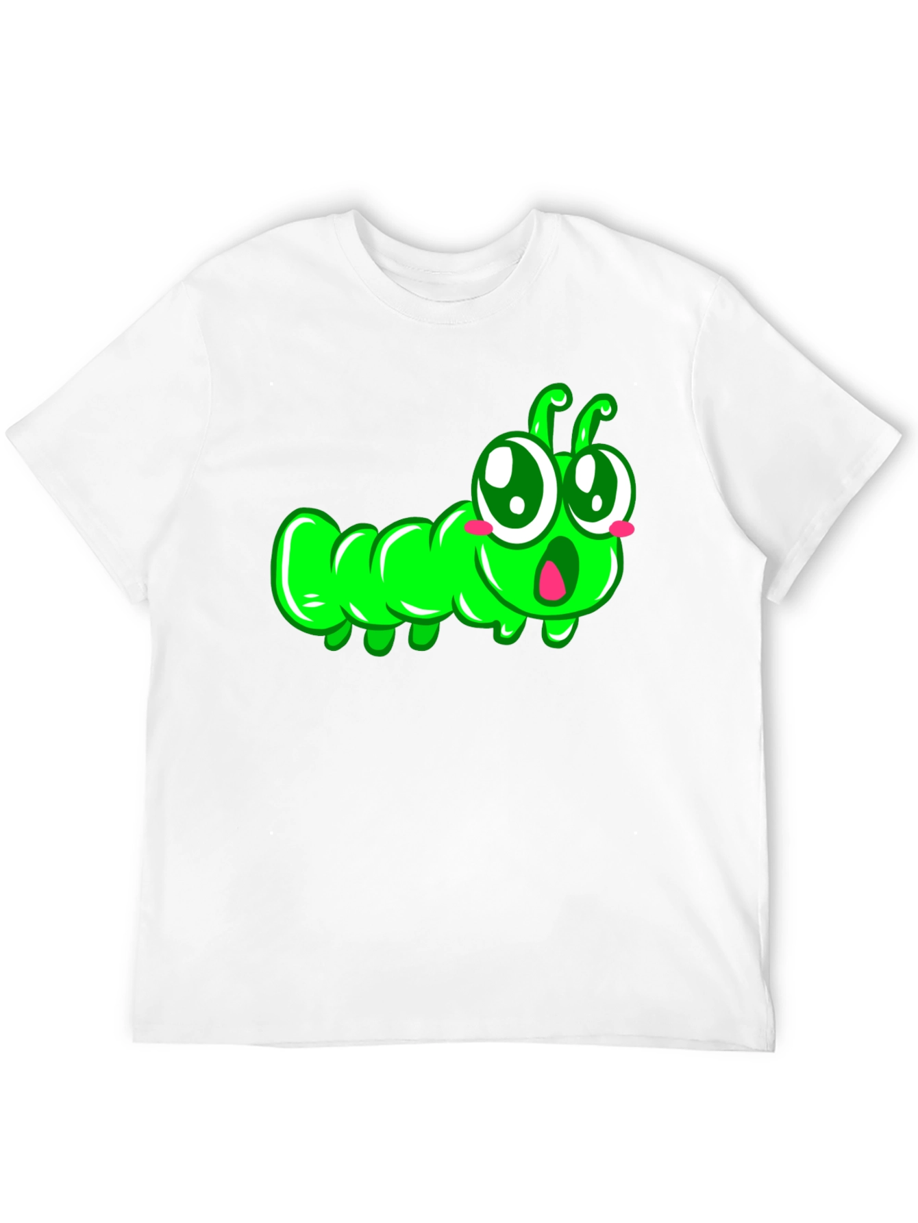 Black Cute Cartoon Caterpillar T-Shirt view 12