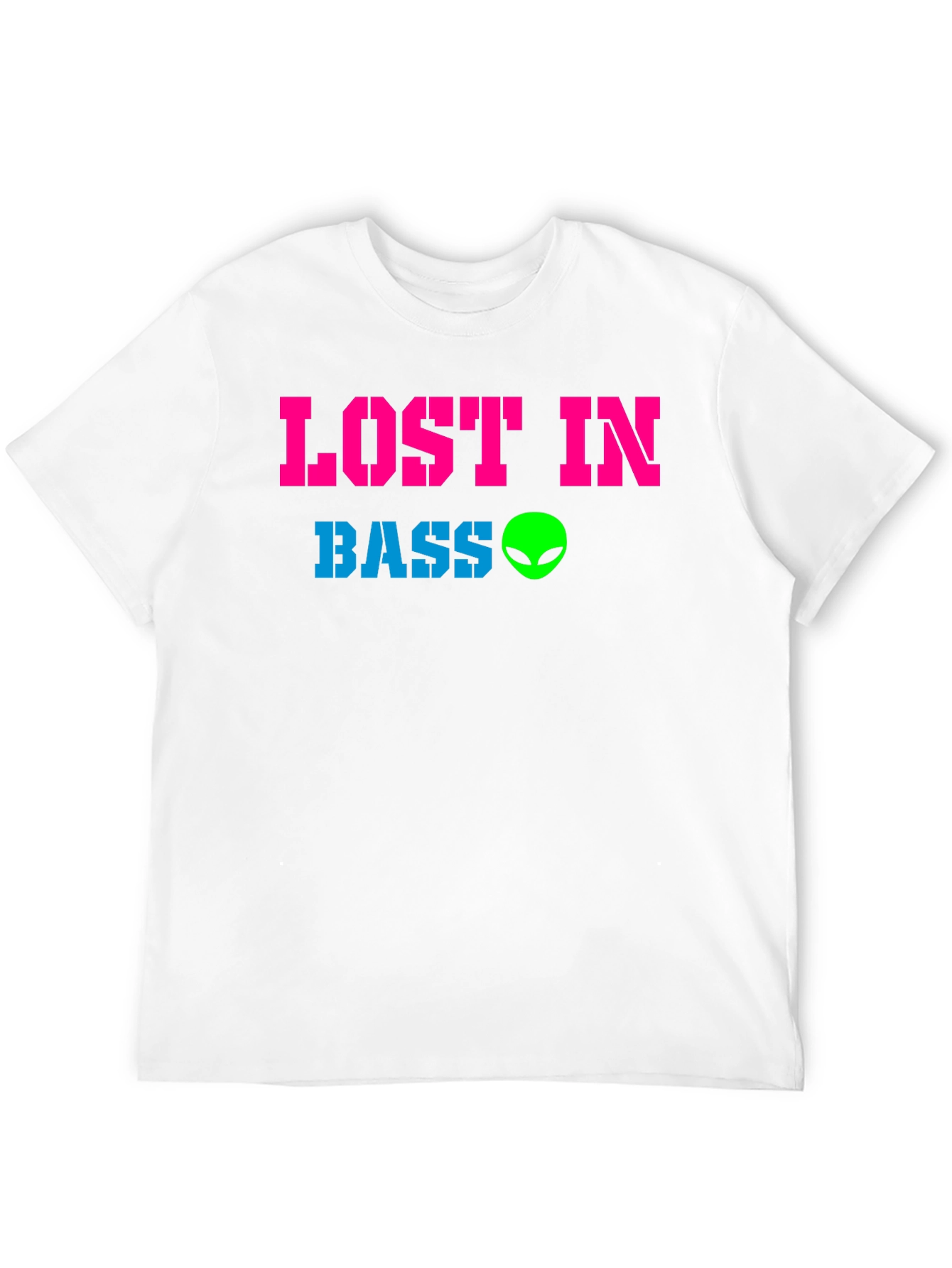Black Lost in Bass Alien Graphic T-Shirt - EDM Rave Festival view 12