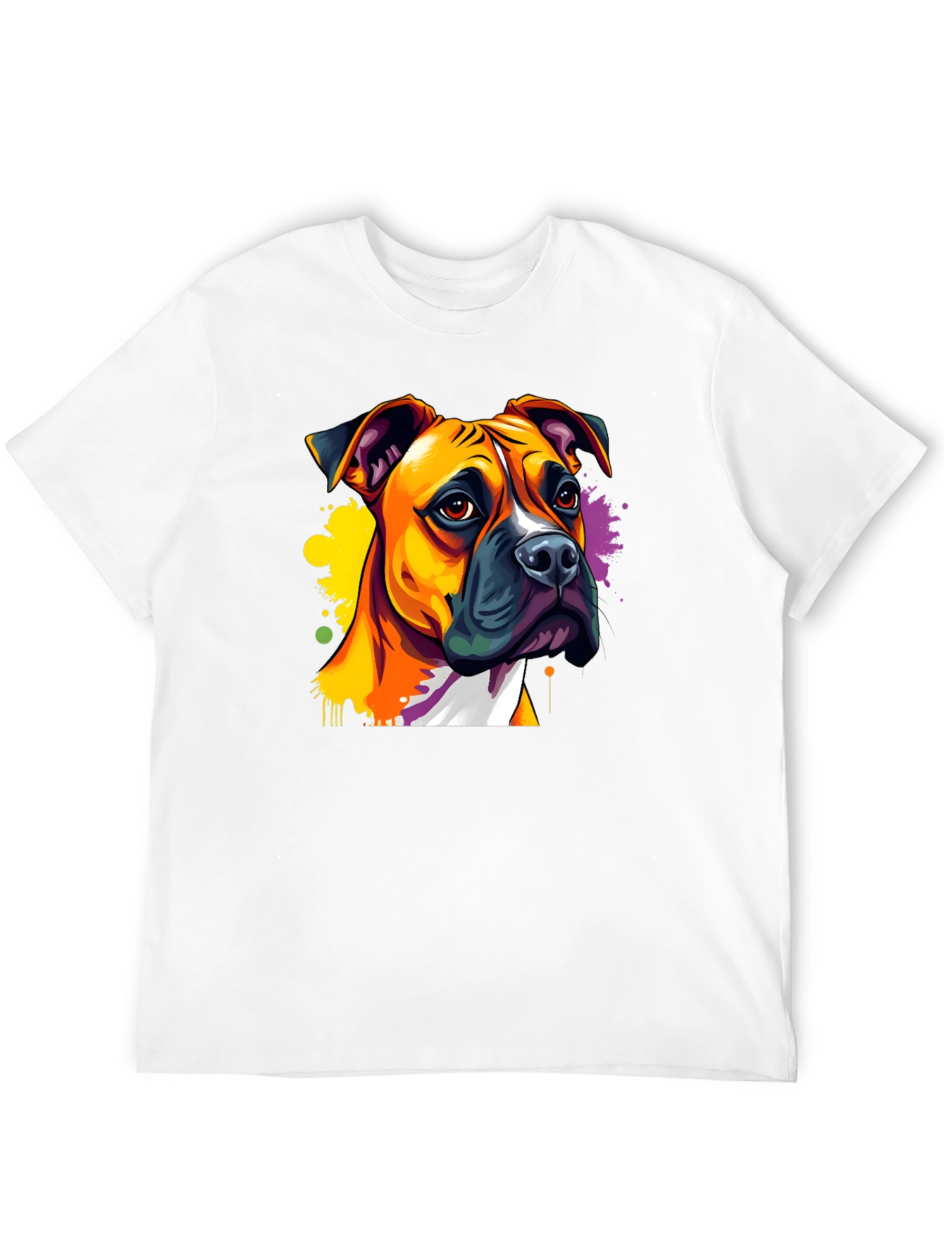 Black Dog Art T-Shirt - Boxer Breed view 12