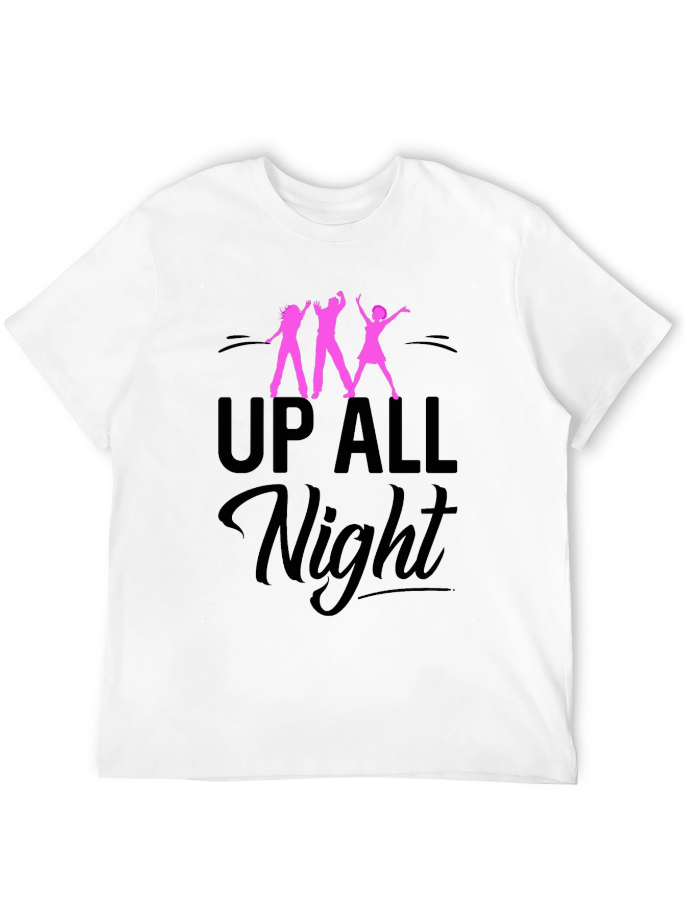 Black Up All Night Graphic Tee - Black Unisex T-Shirt view 12