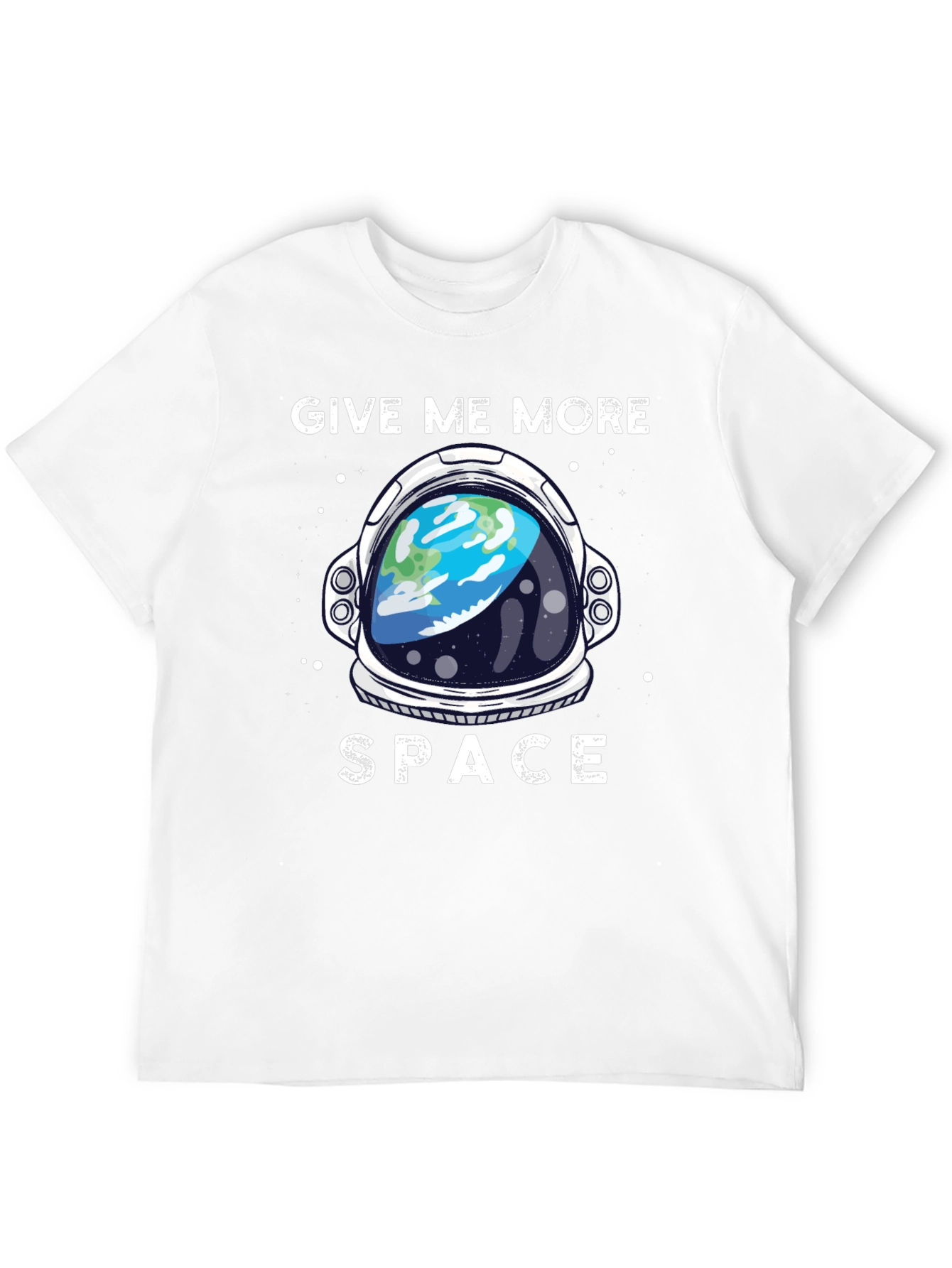 Black Give Me More Space T-Shirt - Astronaut Helmet Earth Design view 12