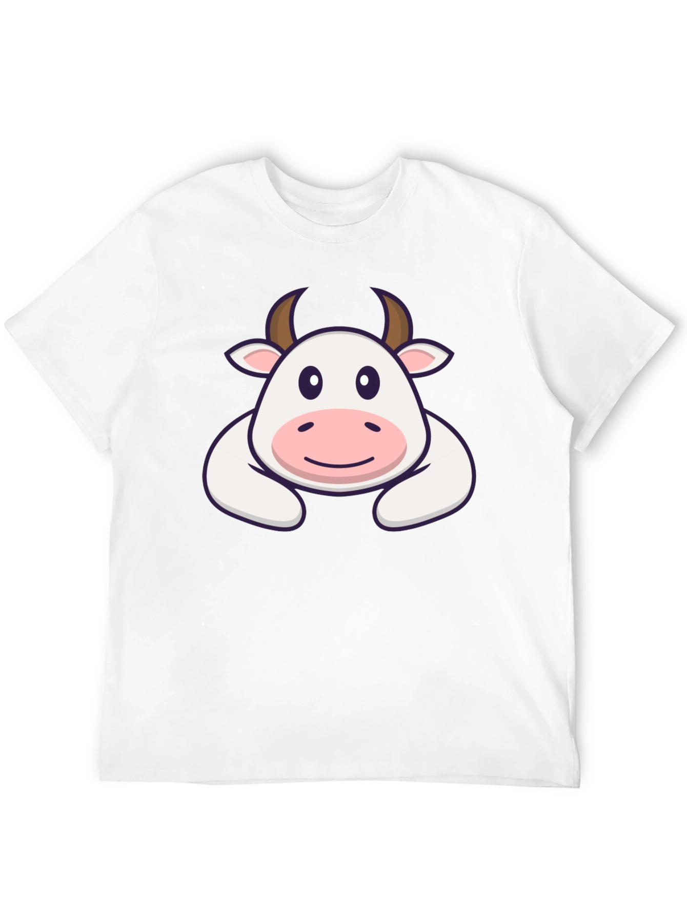 Black Cute Cartoon Cow Graphic T-Shirt - Black view 12