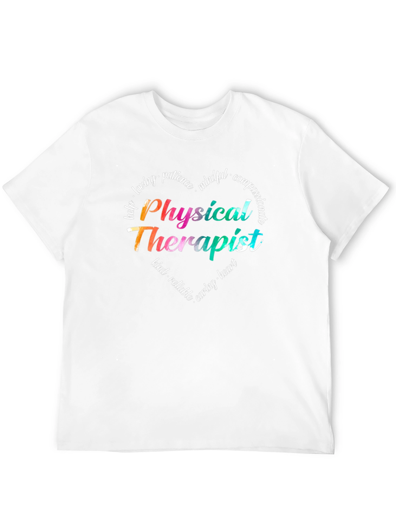 Black Physical Therapist Heart Graphic T-Shirt view 12