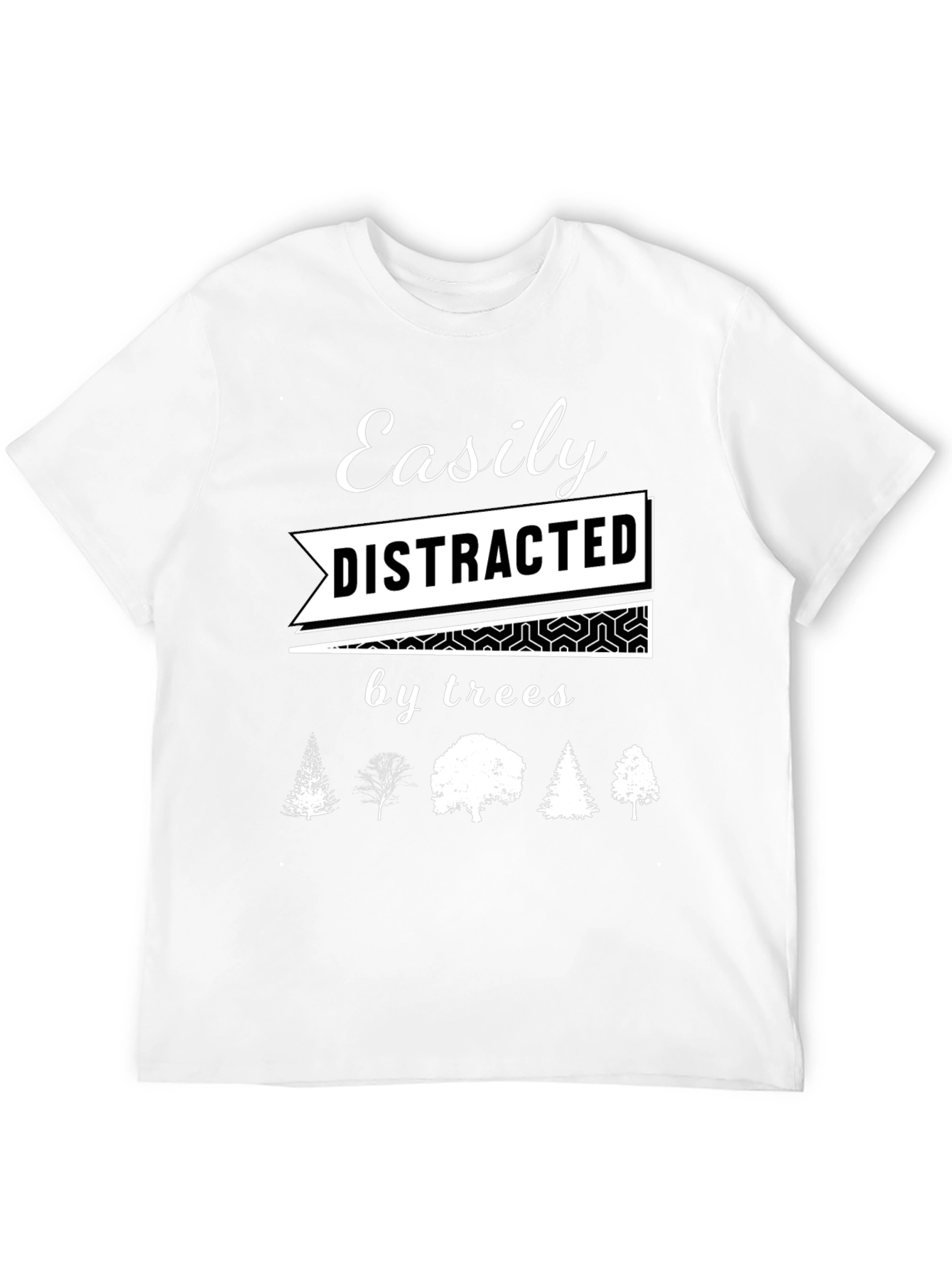 Black Easily Distracted by Trees Graphic T-Shirt view 12