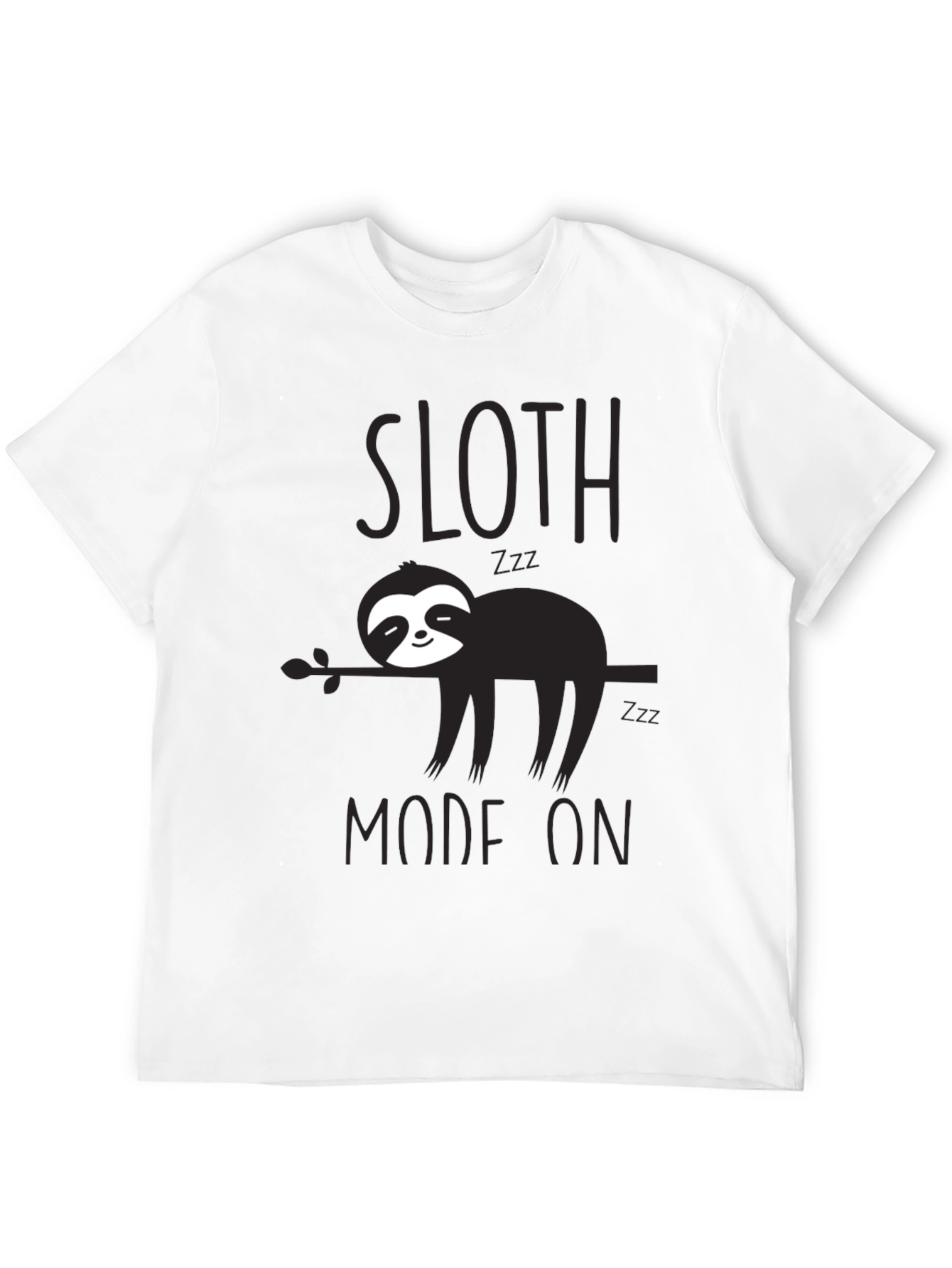 Black Sloth Mode On Black T-Shirt view 12