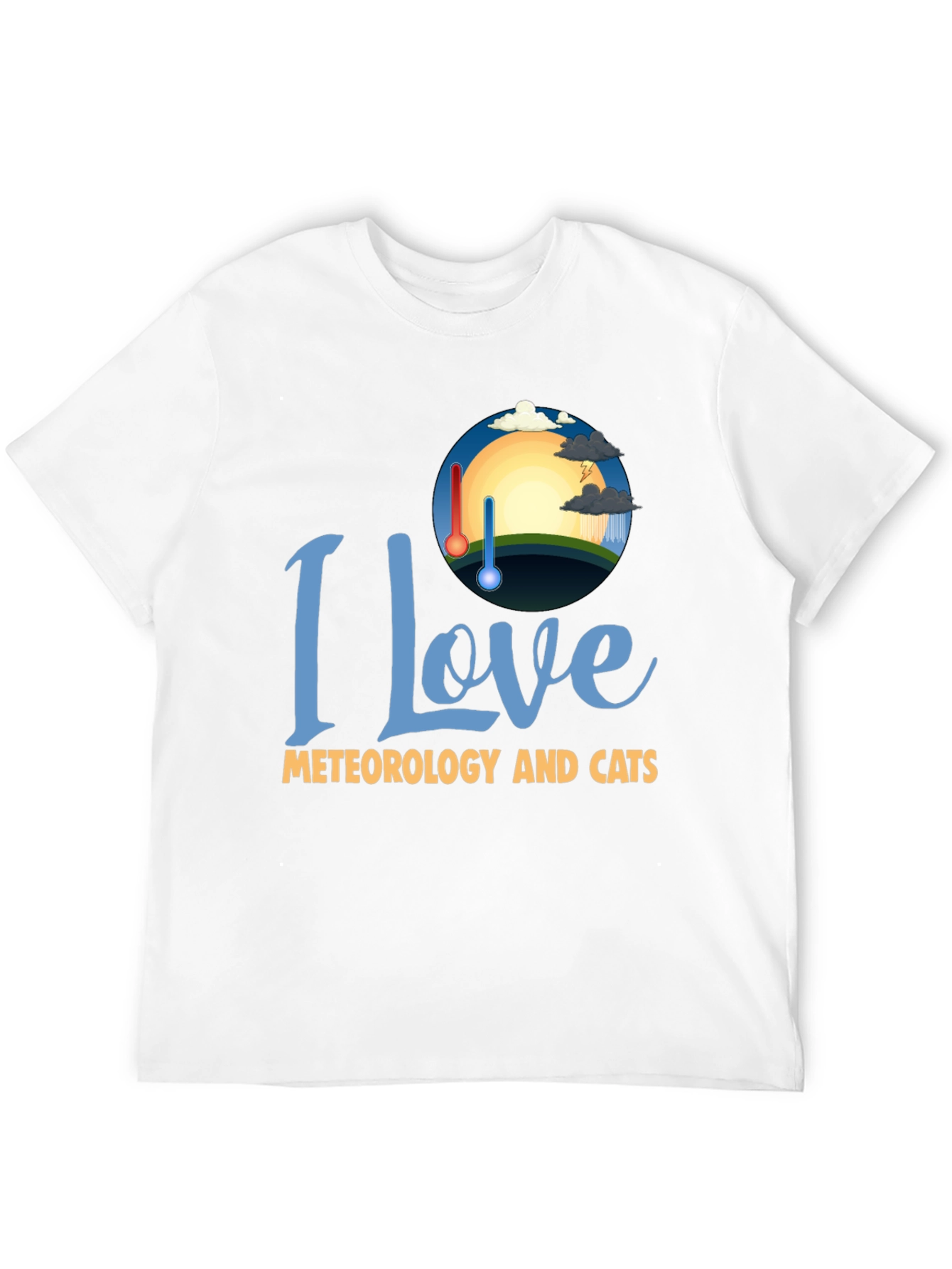 Black I Love Meteorology and Cats T-Shirt view 12