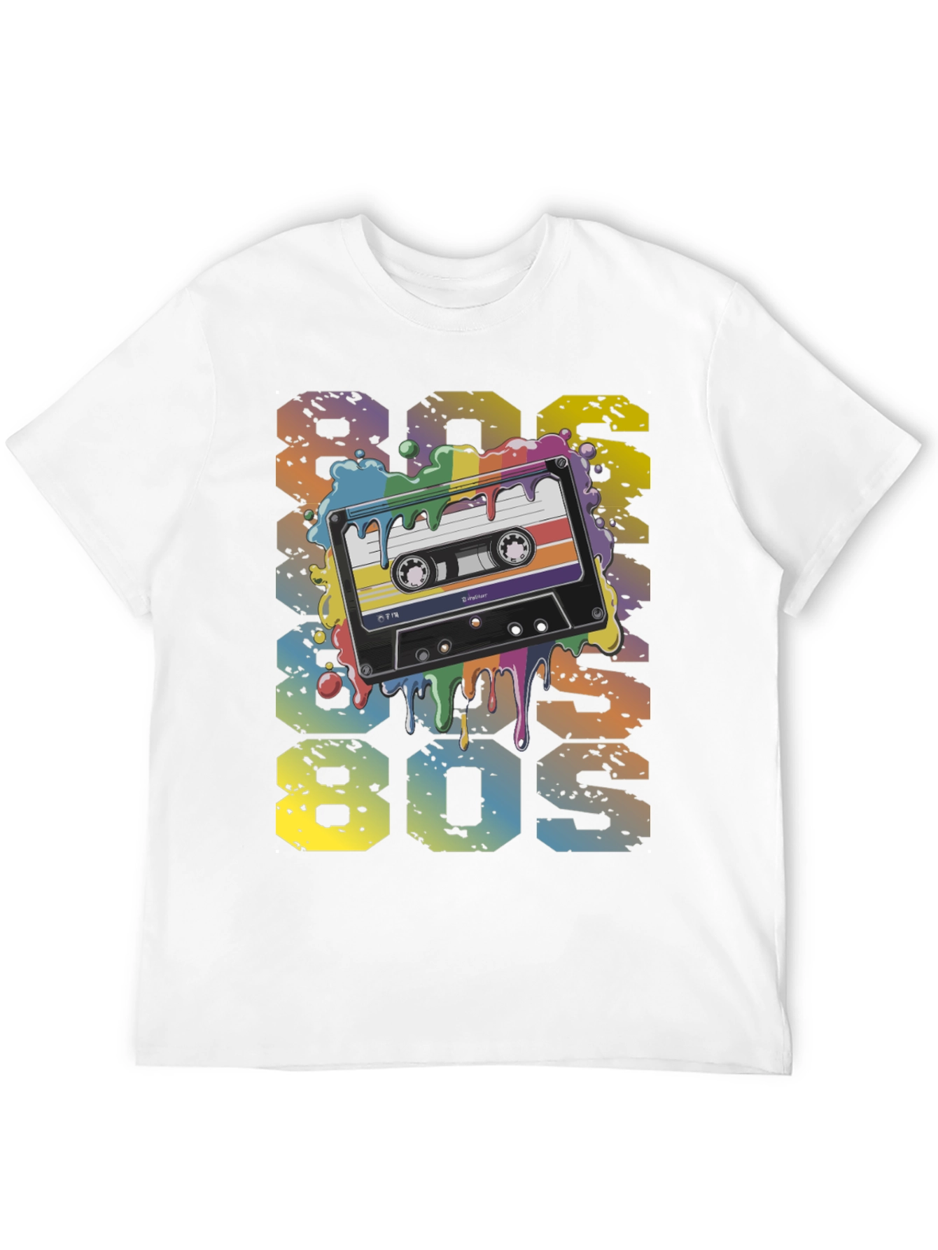 Black Retro 80s Cassette Tape Graphic T-Shirt view 12