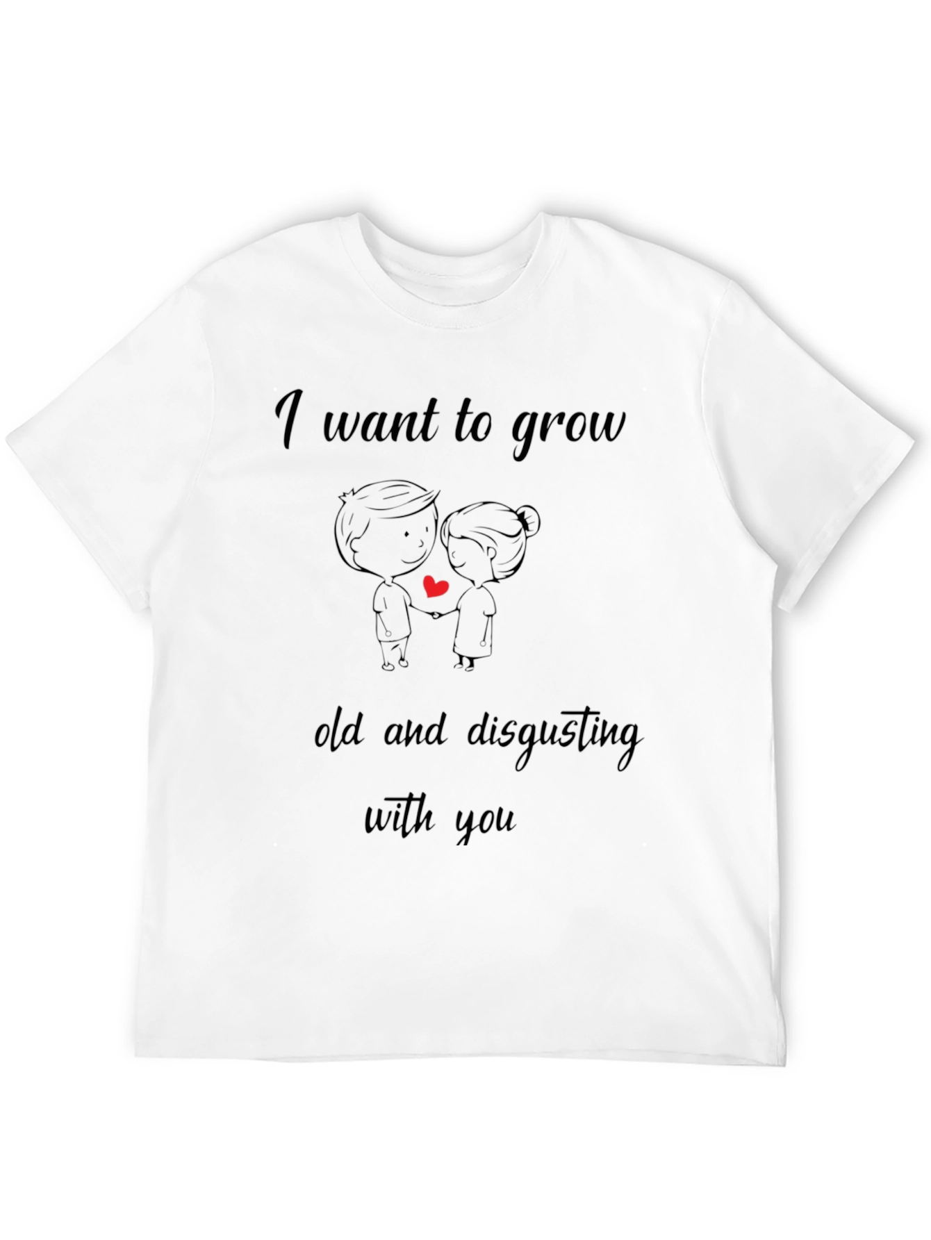 Black I Want to Grow Old Funny Couple T-Shirt view 12