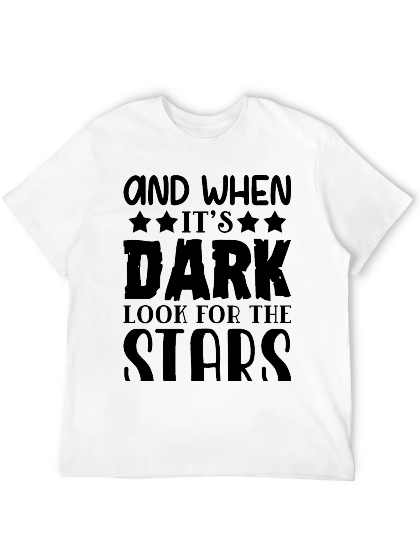 Black Inspirational "Look for the Stars" Black T-Shirt view 12