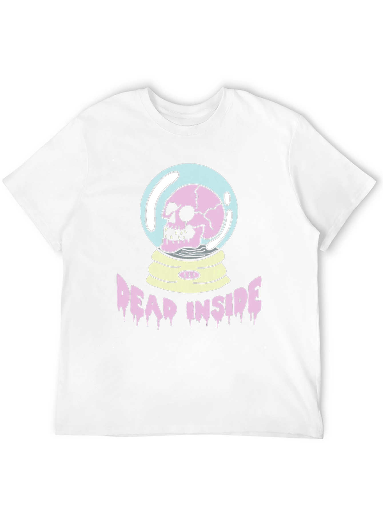 Black Dead Inside Graphic Tee - Skull in Snow Globe T-Shirt view 12