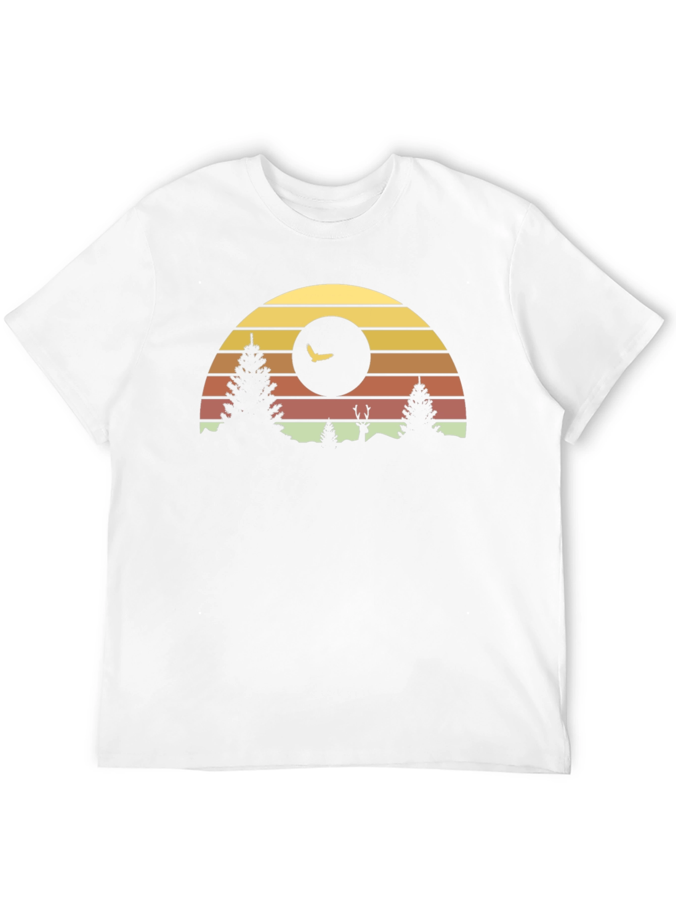 Black Retro Sunset Forest Graphic Tee view 12