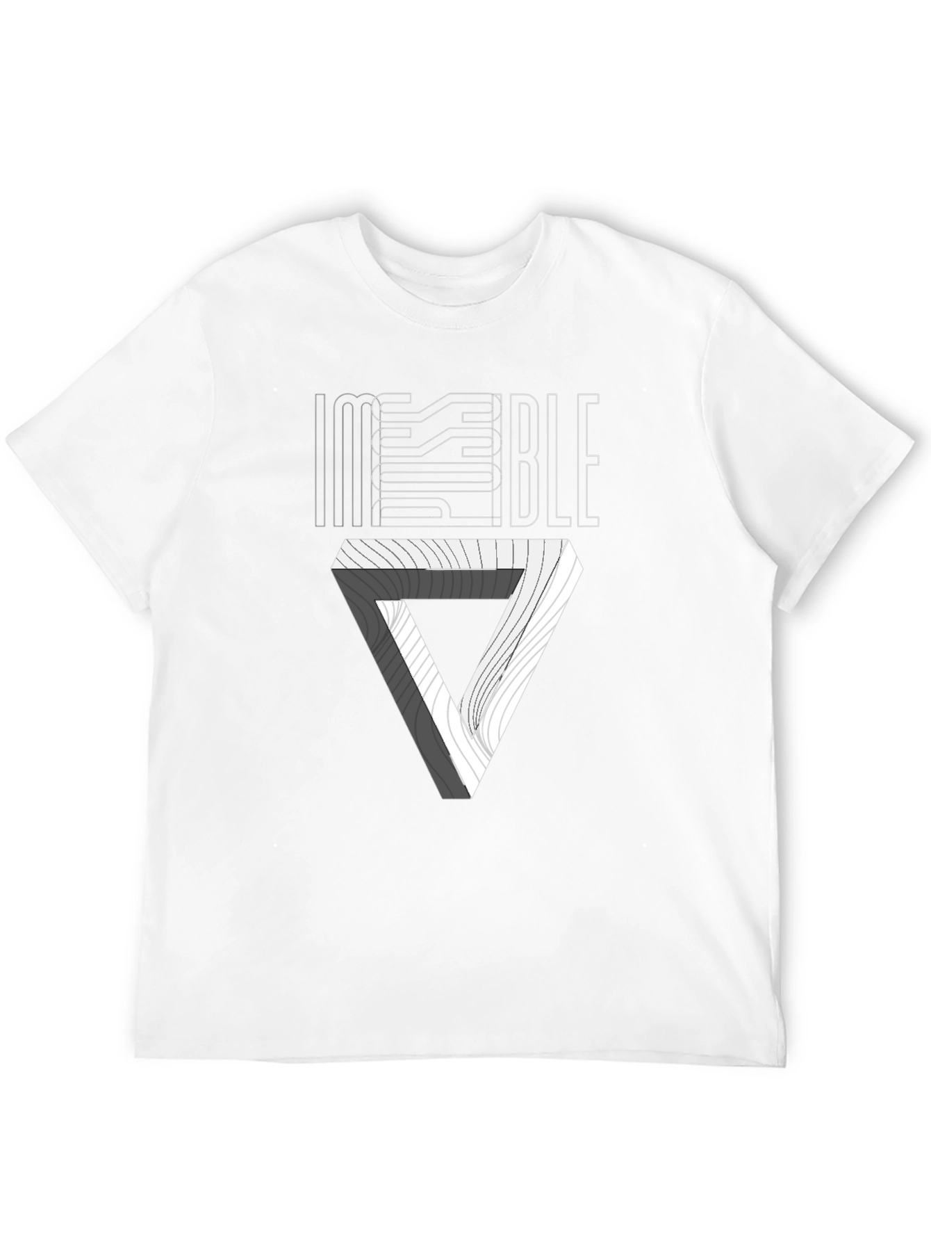 Black Impossible Triangle Illusion Graphic Tee - Black view 12