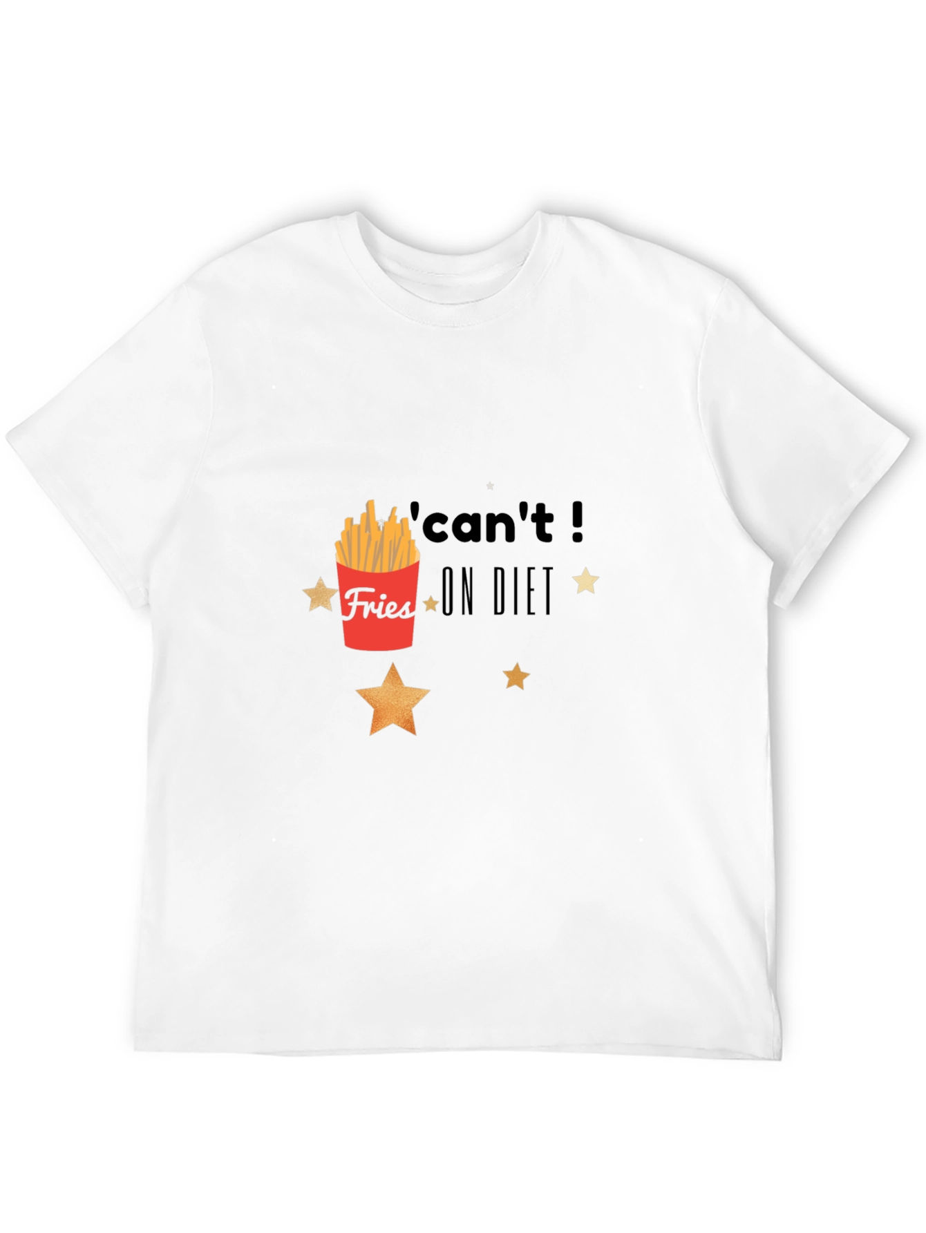 Black Fries on Diet Graphic T-Shirt - Unisex Casual Tee view 12