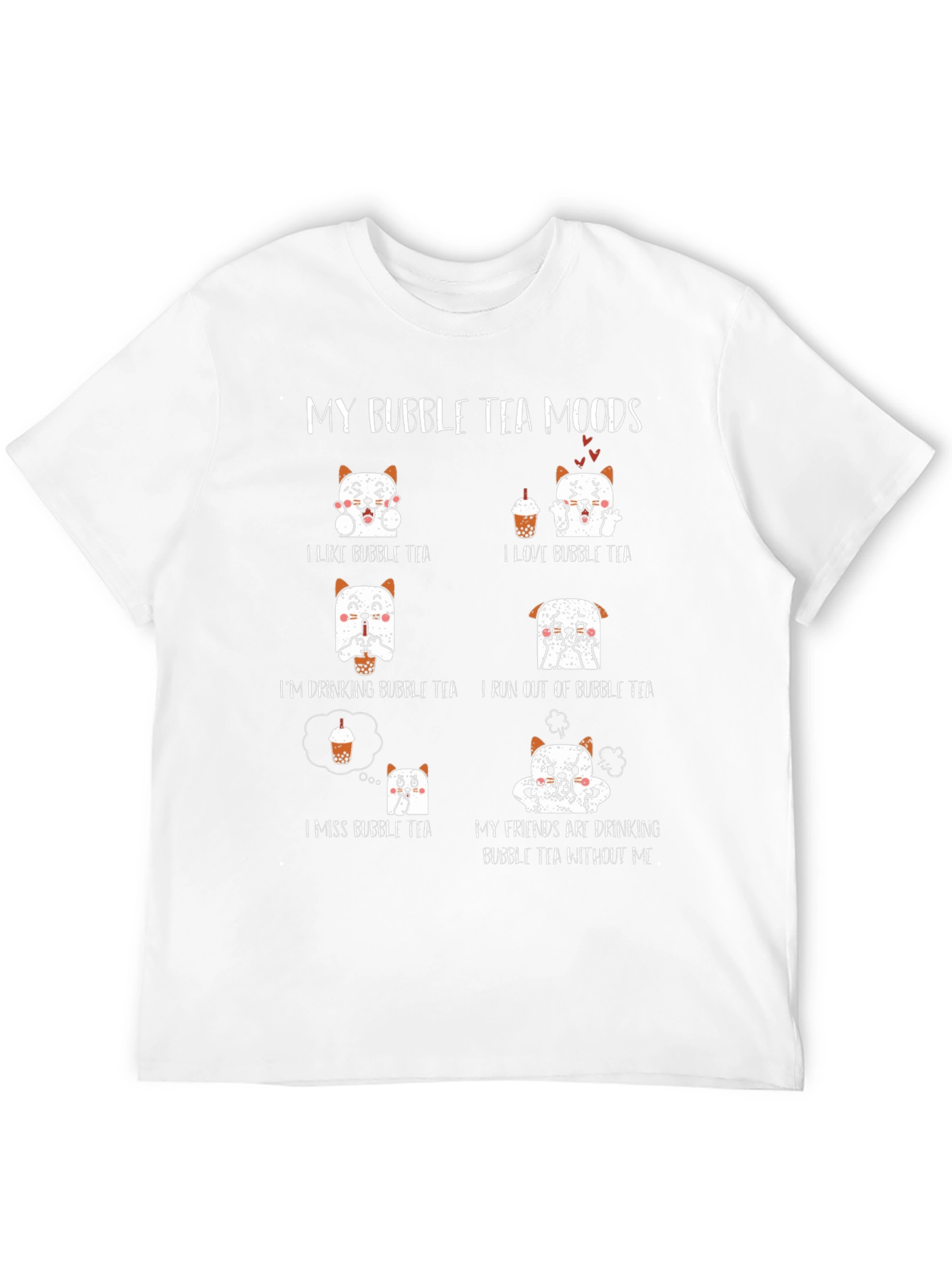 Black Bubble Tea Moods T-Shirt - Cute Graphic Tee view 12