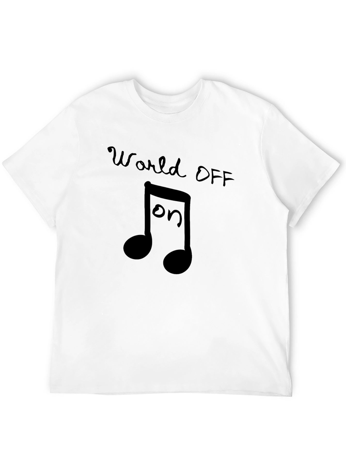 Black World OFF Music Note T-Shirt view 12