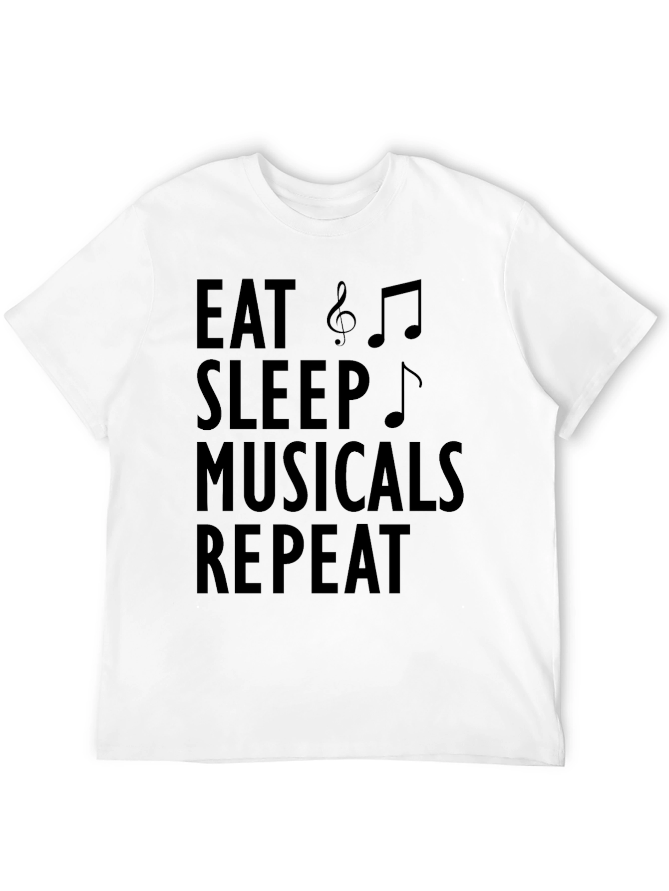 Black Eat Sleep Musicals Repeat - Black T-Shirt view 12