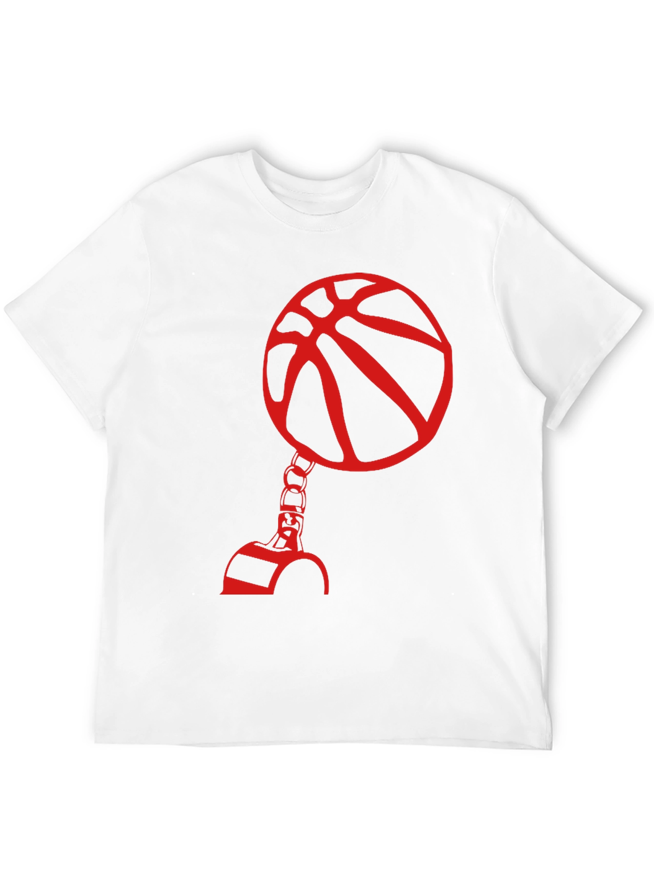 Black Red Basketball Graphic Print Black T-Shirt view 12