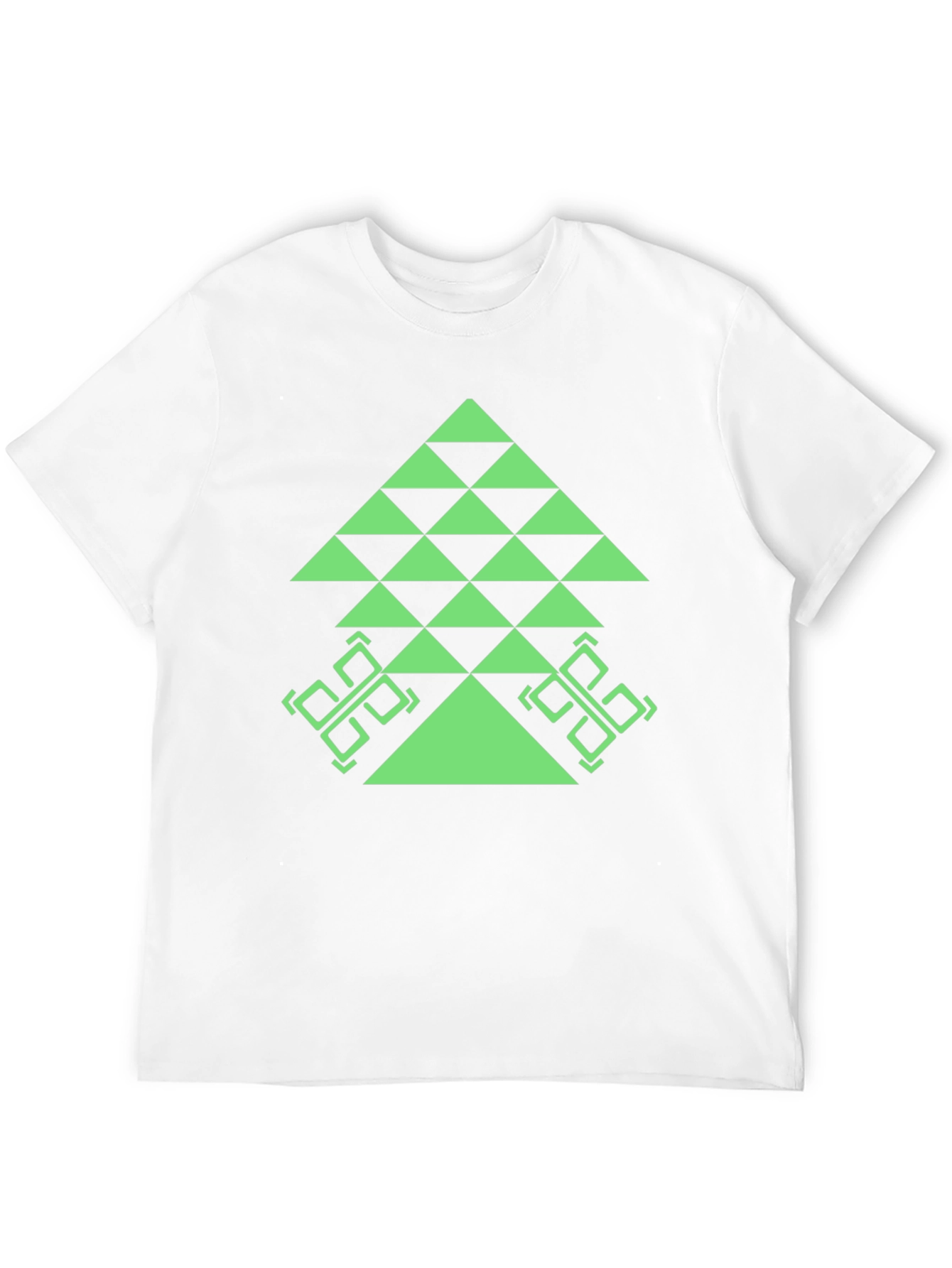 Black Geometric Tree Graphic Tee - Black Casual T-Shirt view 12