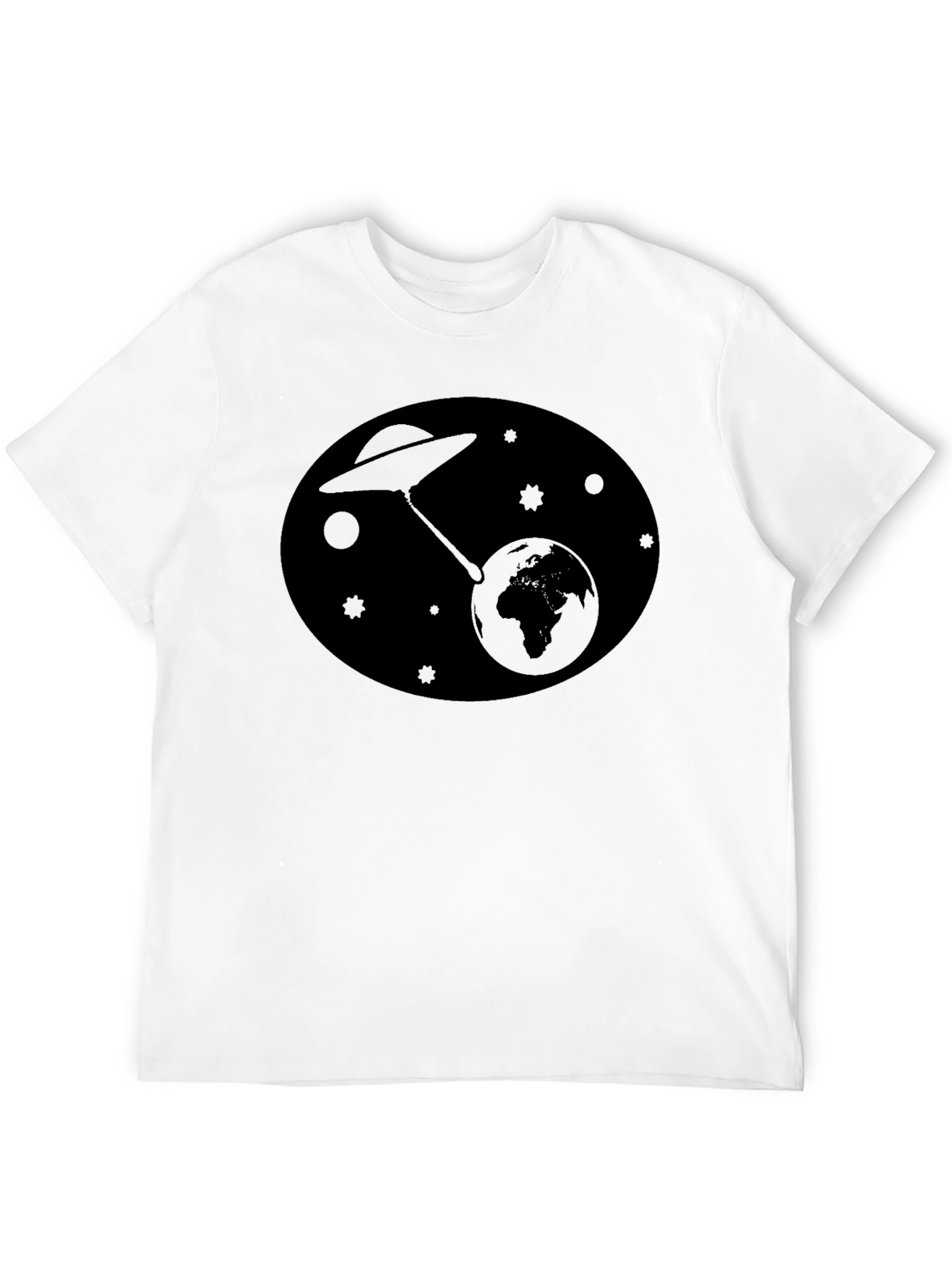 Black UFO Abduction Graphic Black T-Shirt view 12