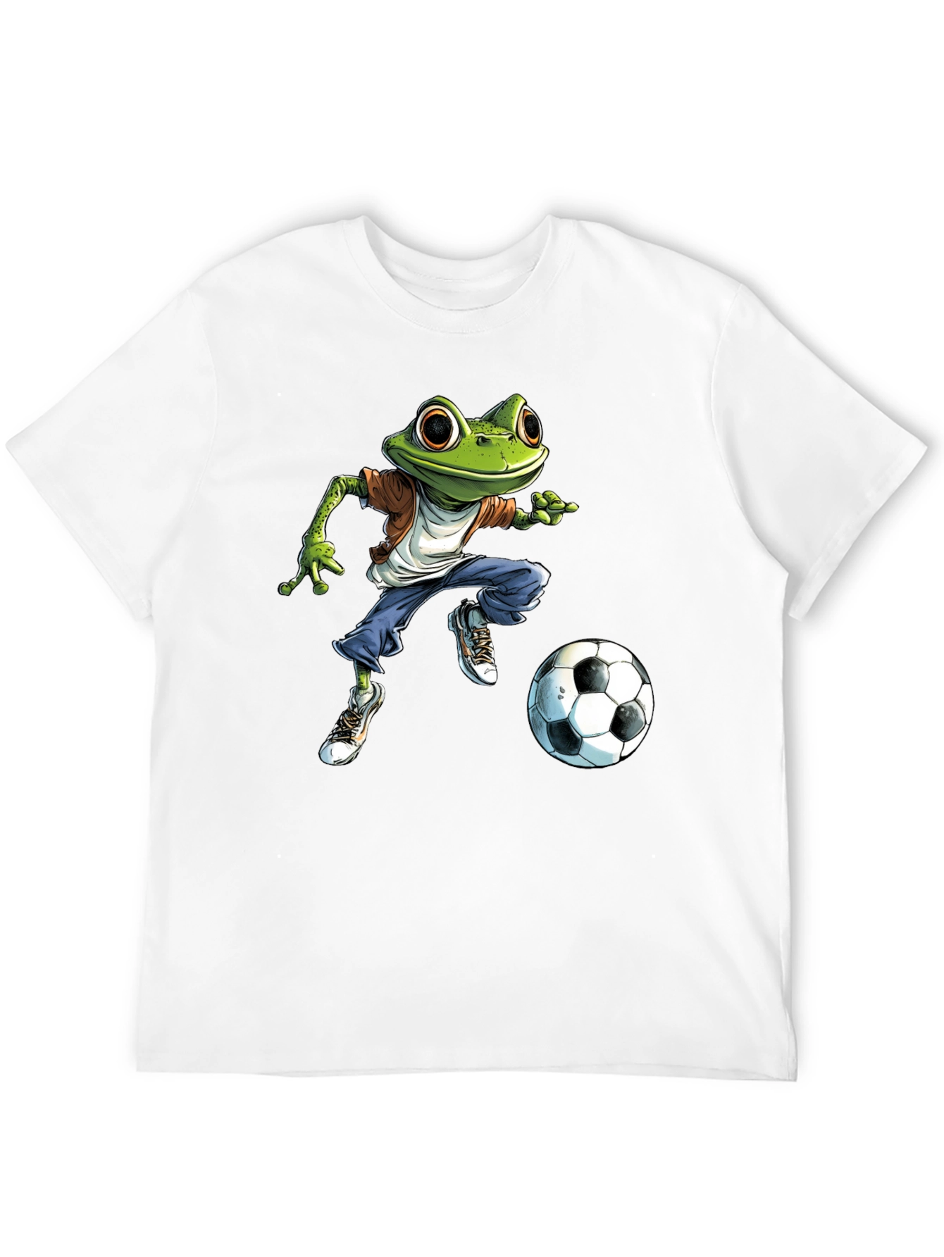 Black Frog Soccer T-Shirt - Cool Cartoon Style view 12