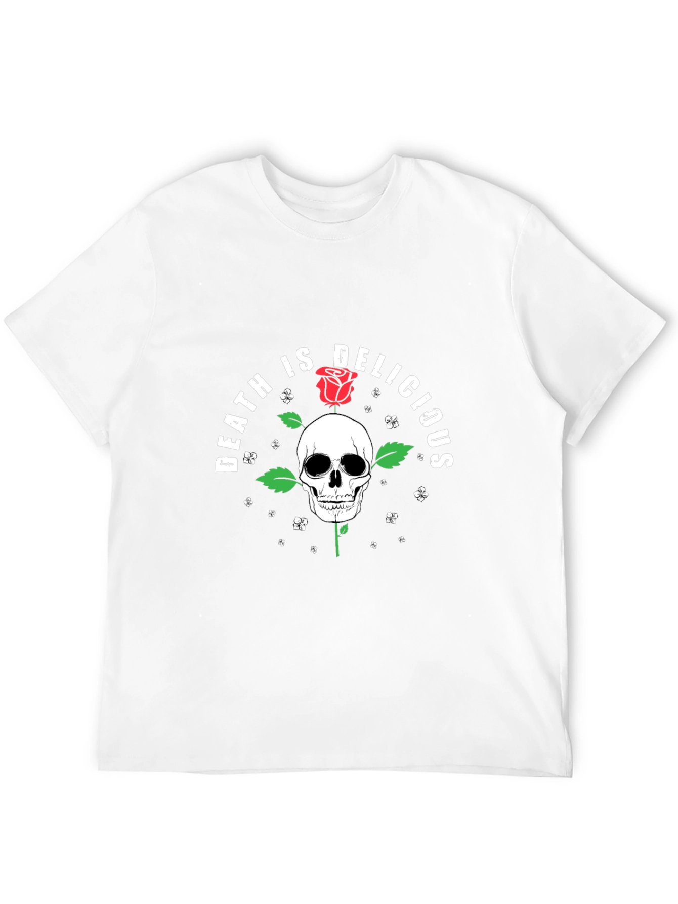 Black Death Is Delicious Skull Rose Graphic Tee view 12