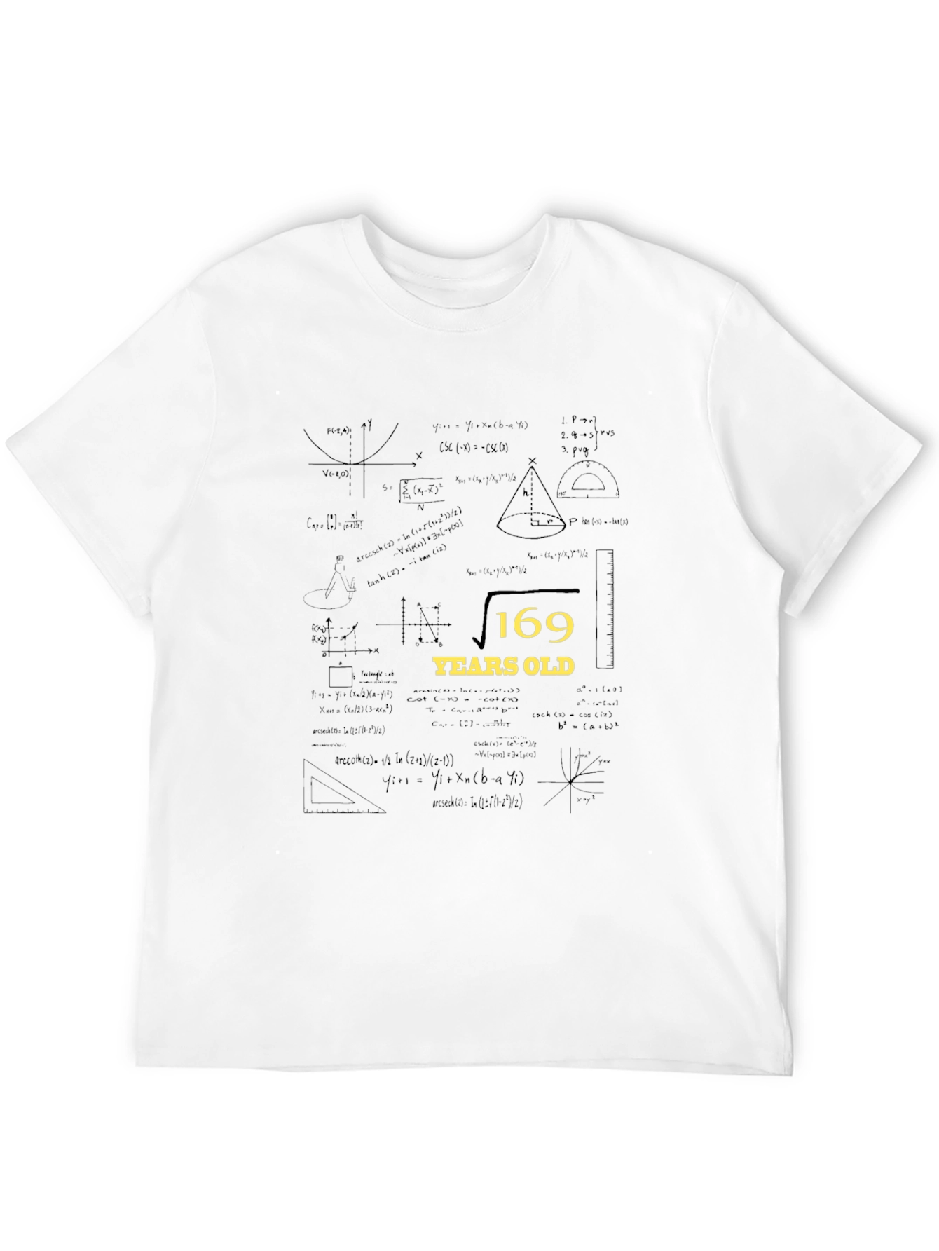 Black Math Birthday T-Shirt: "Square Root of 169" Design view 12
