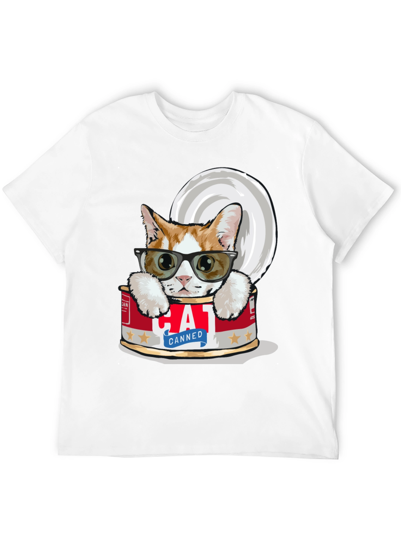 Black Canned Cat T-Shirt - Cool Cat in a Can Tee view 12