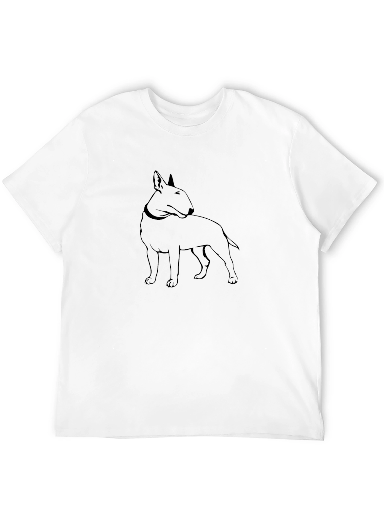 Black Bull Terrier Outline Graphic T-Shirt - Black view 12