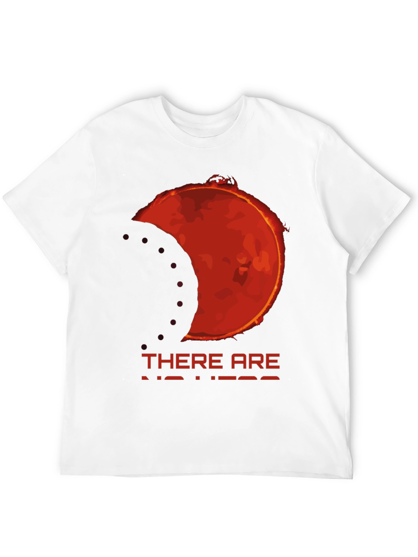 Black Eclipse Graphic Tee - "There Are No Heroes" Black T-Shirt view 12